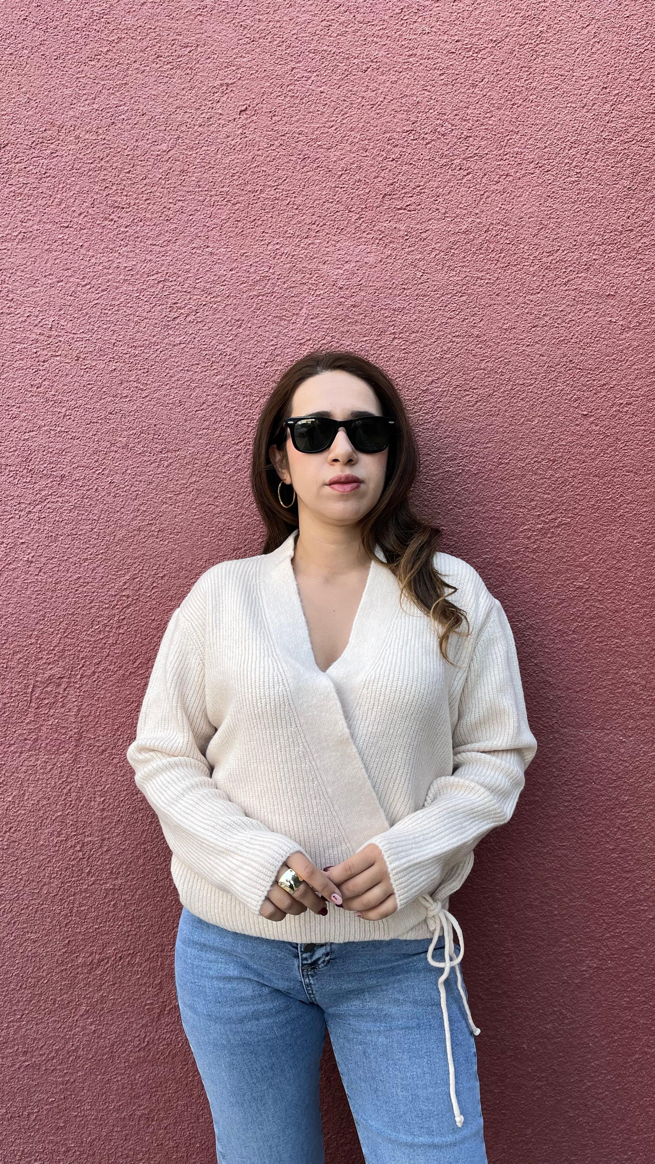 Yandan Bağlamalı Vanilya Kadın Hırka Kazak