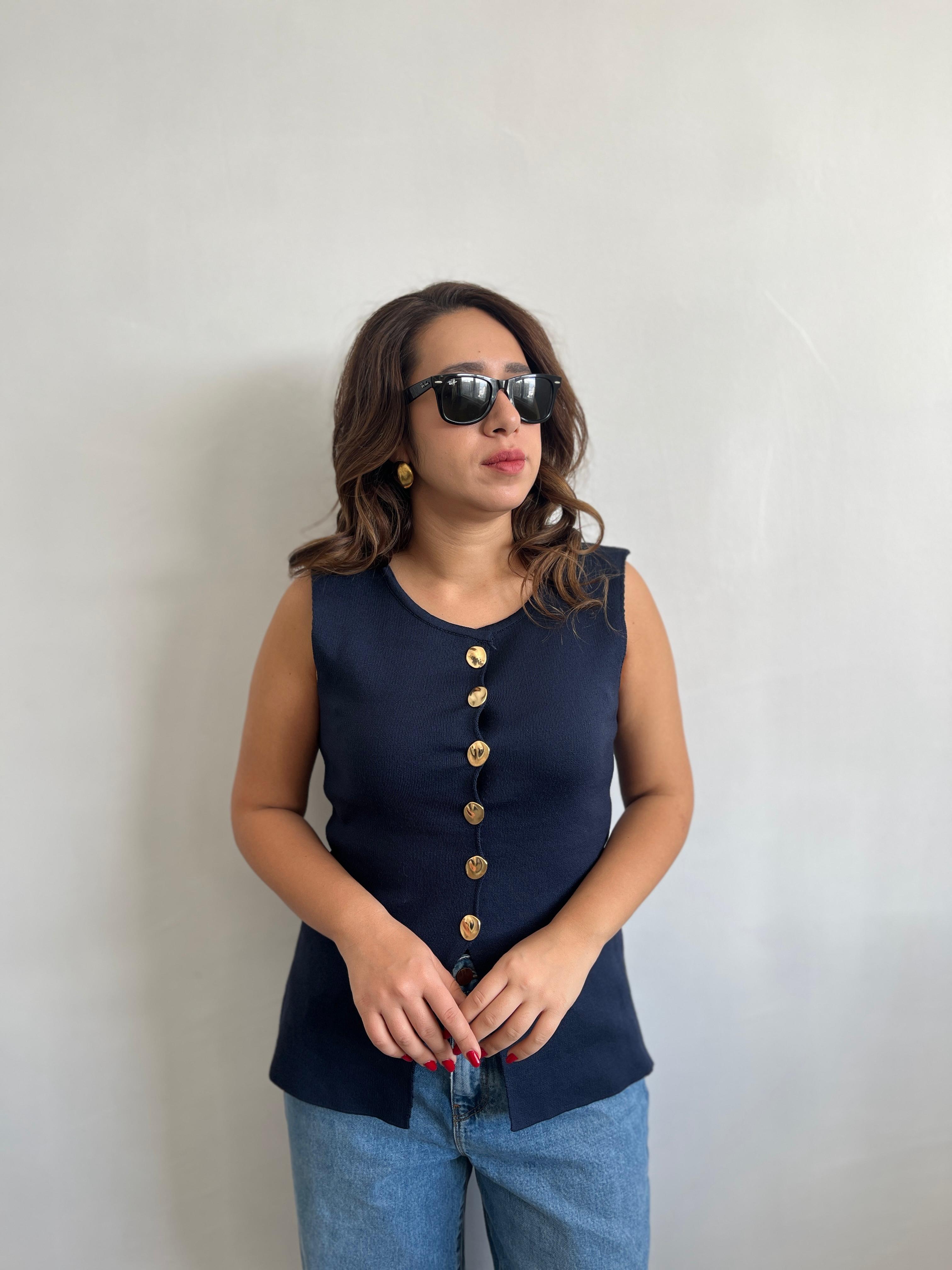 Zra Gold Düğmeli Yelek