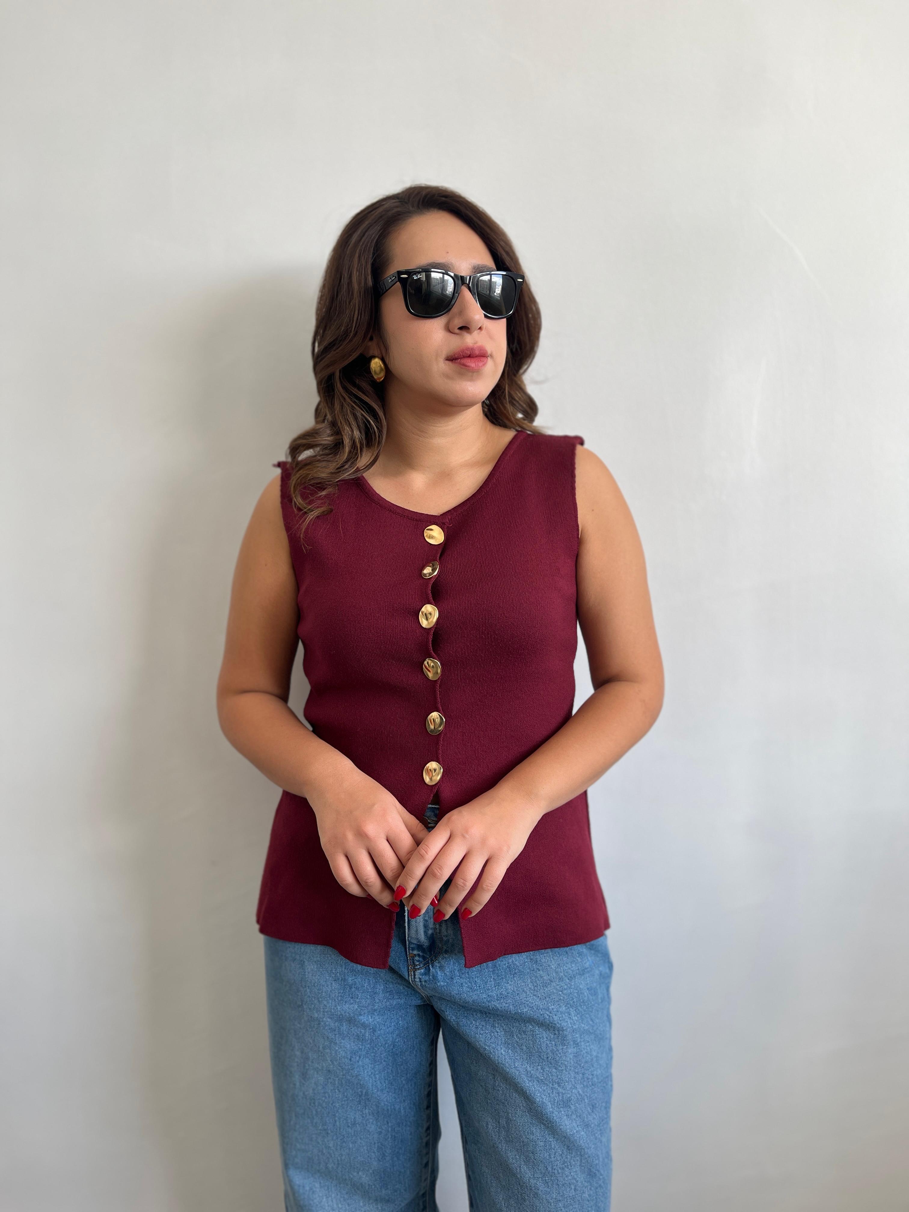 Zra Gold Düğmeli Yelek