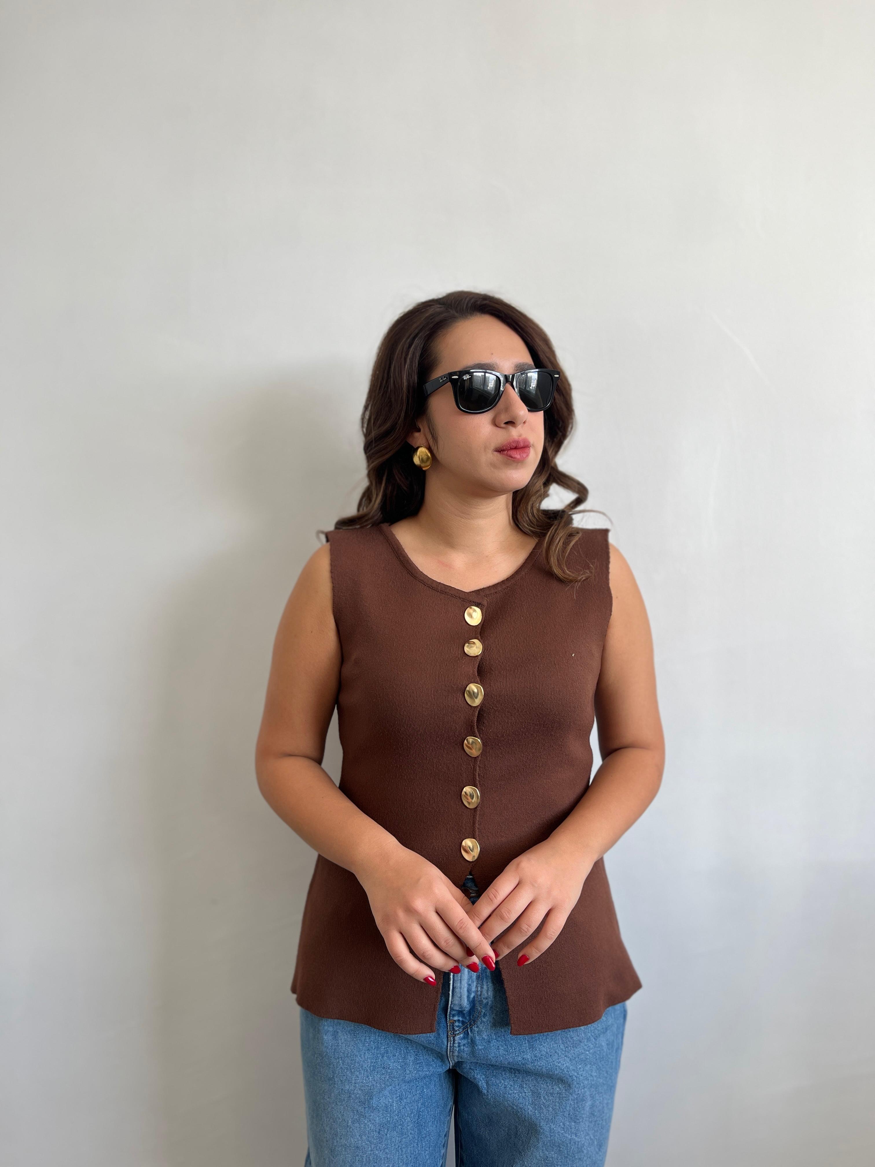 Zra Gold Düğmeli Yelek