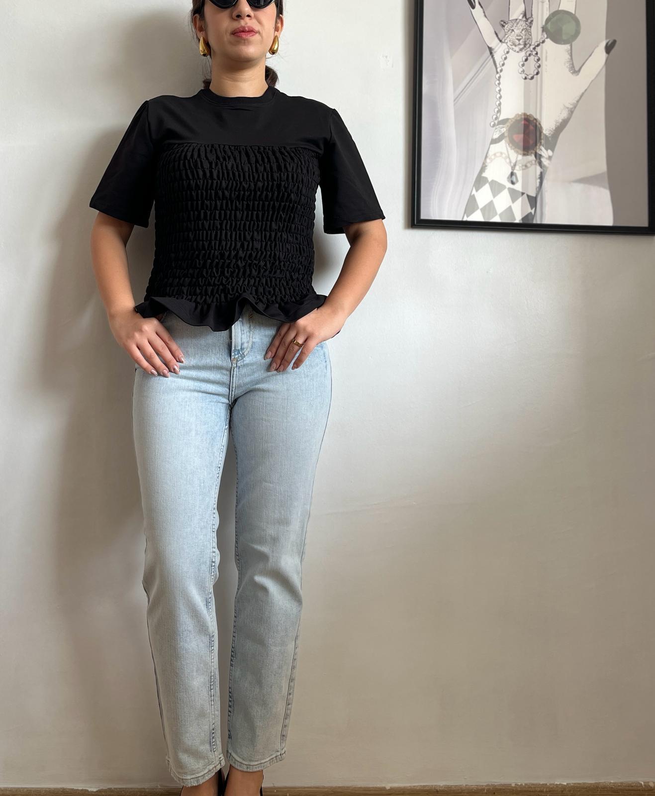 Açık Mavi Mom Denim Kadın Pantolon · 2