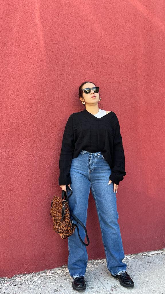 Bel Düğme Detay Mavi Denim Kadın Pantolon