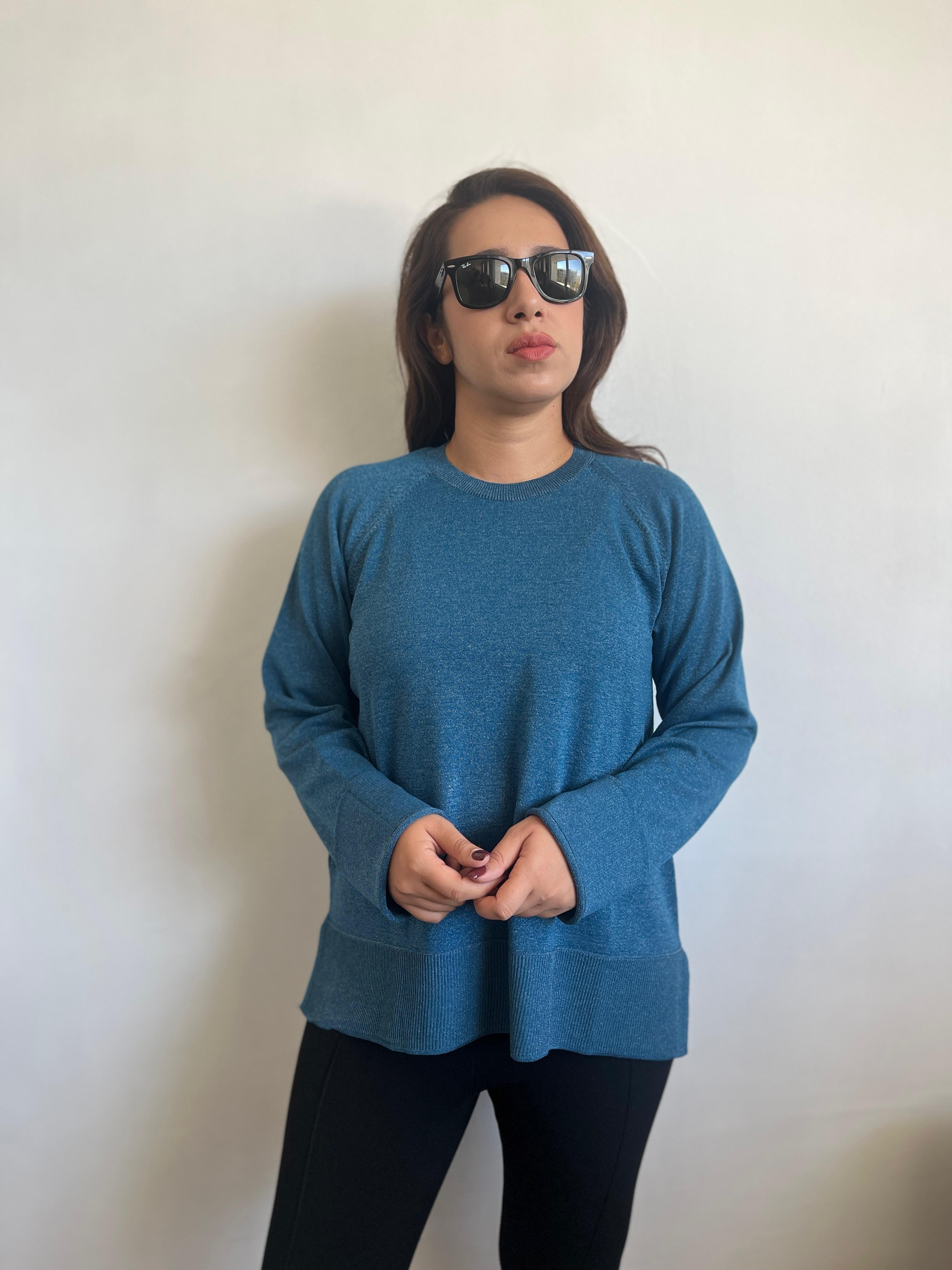 Bisiklet Yaka Parlak Kazak