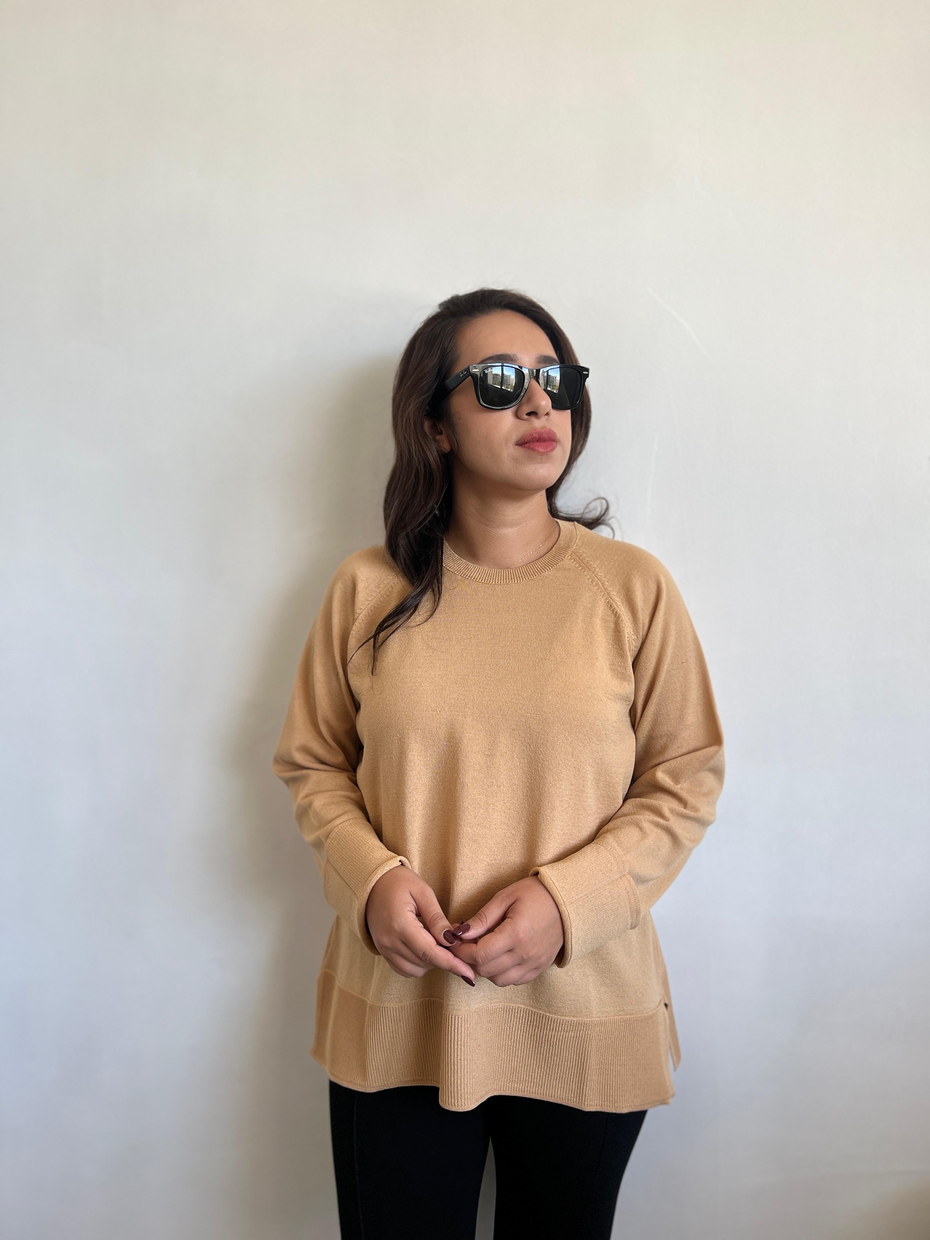 Bisiklet Yaka Parlak Kazak