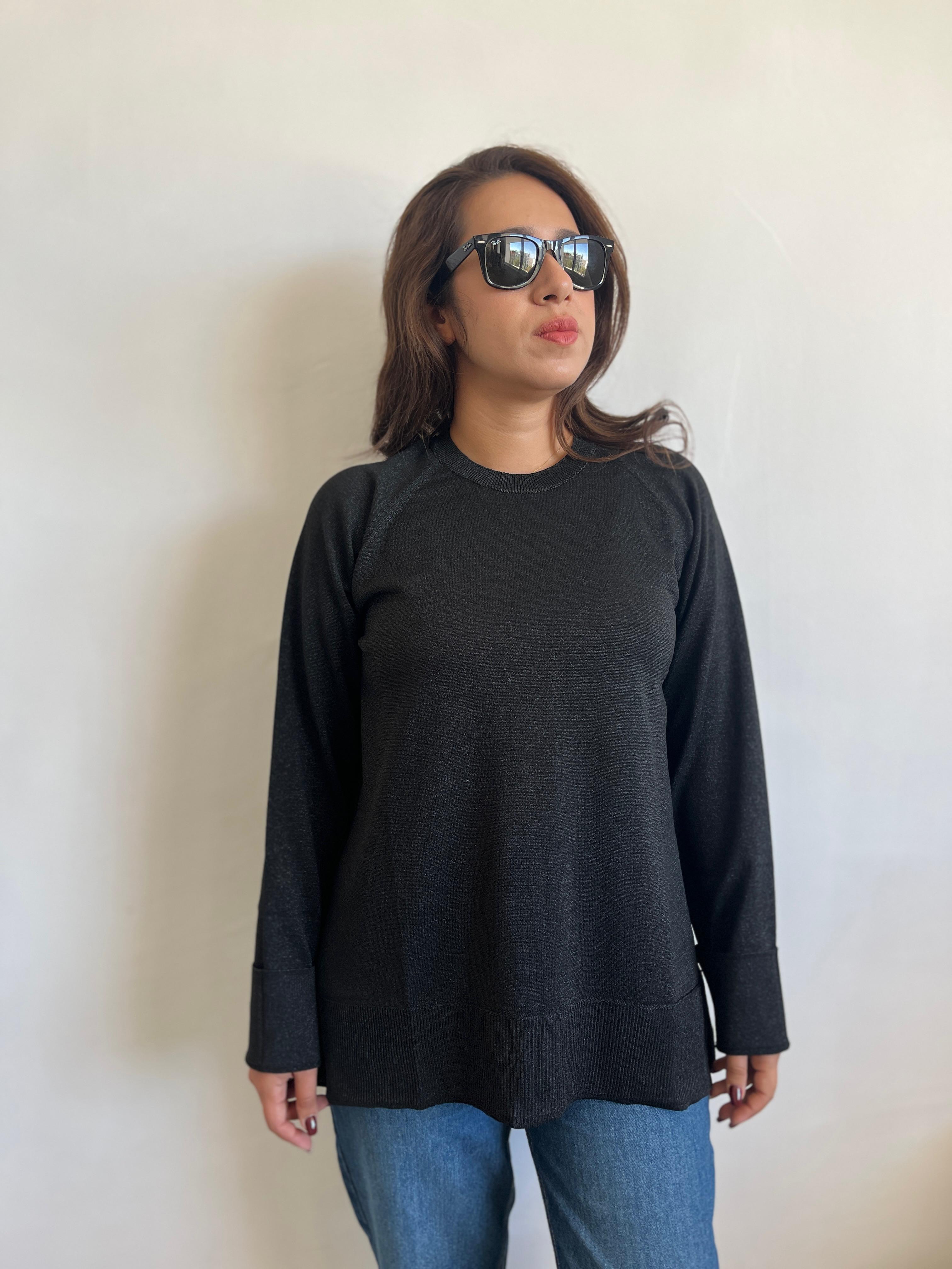 Bisiklet Yaka Parlak Kazak