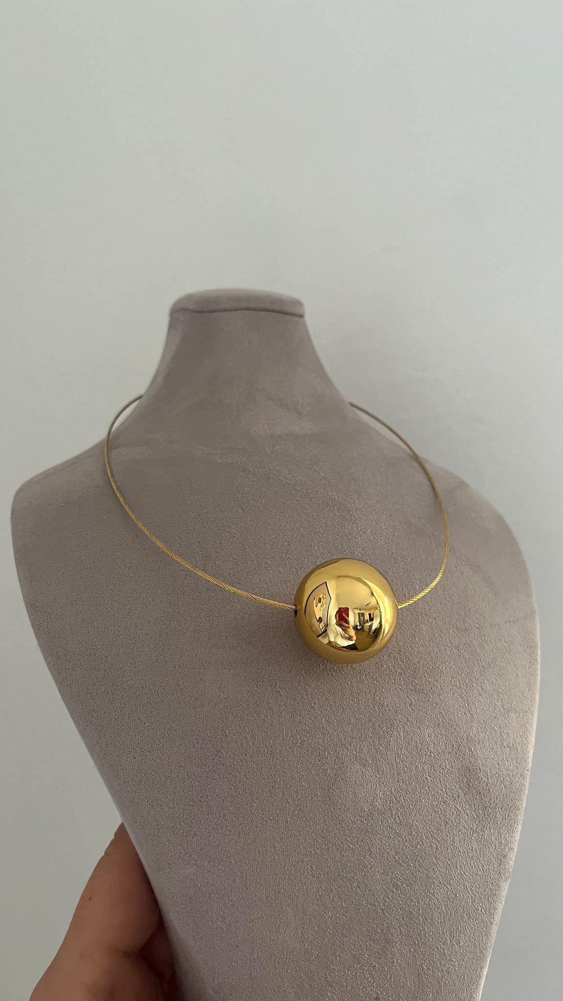 Çelik Top Gold Kolye