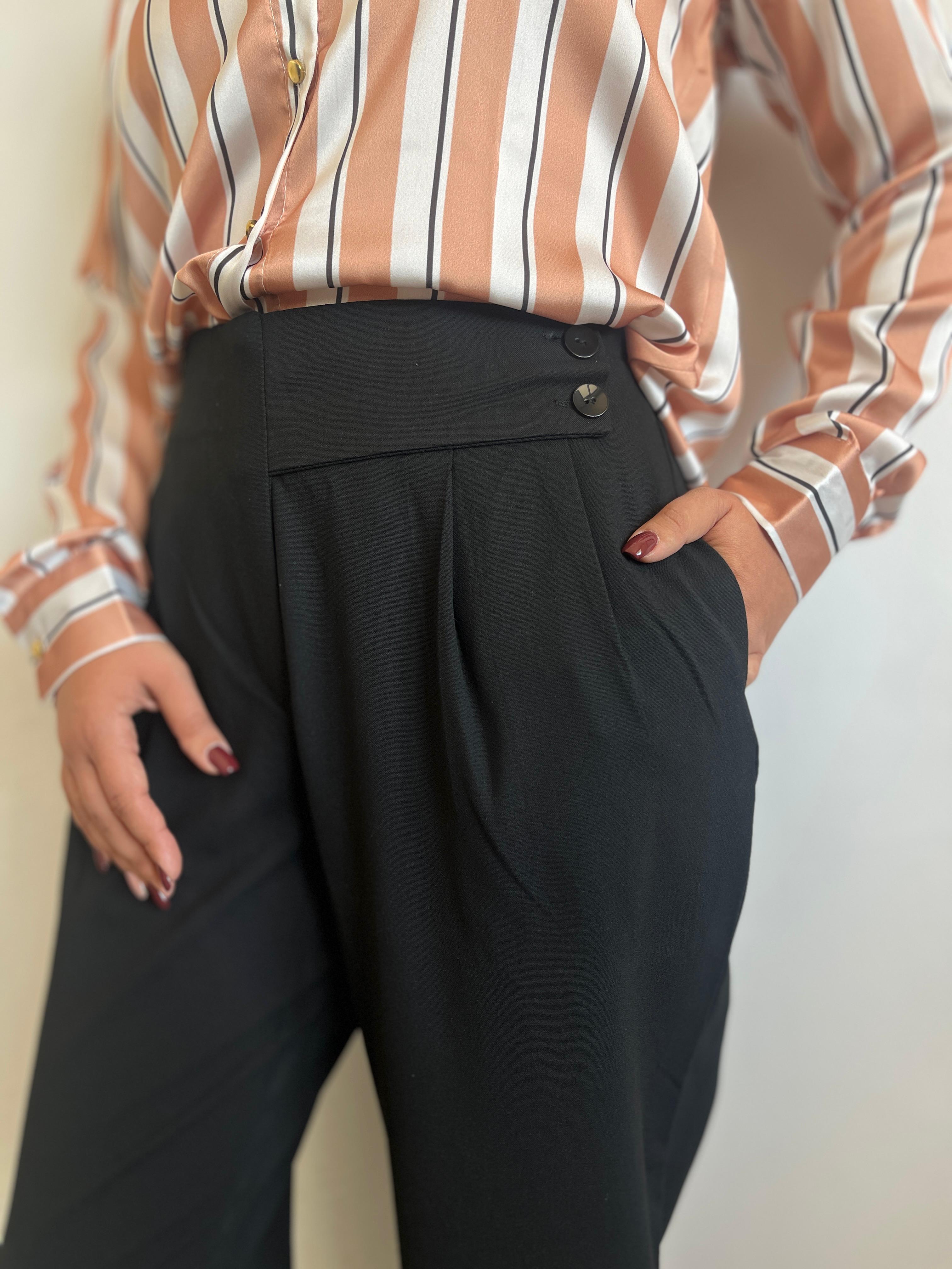 Çift Düğme Havuç Kumaş Pantolon