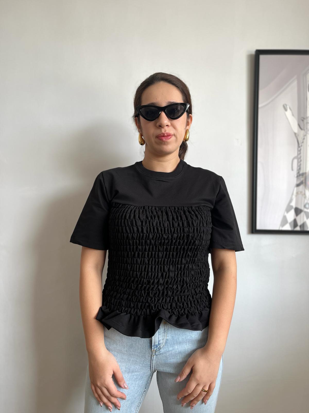 Gipeli Kısa Kol Kadın Bluz