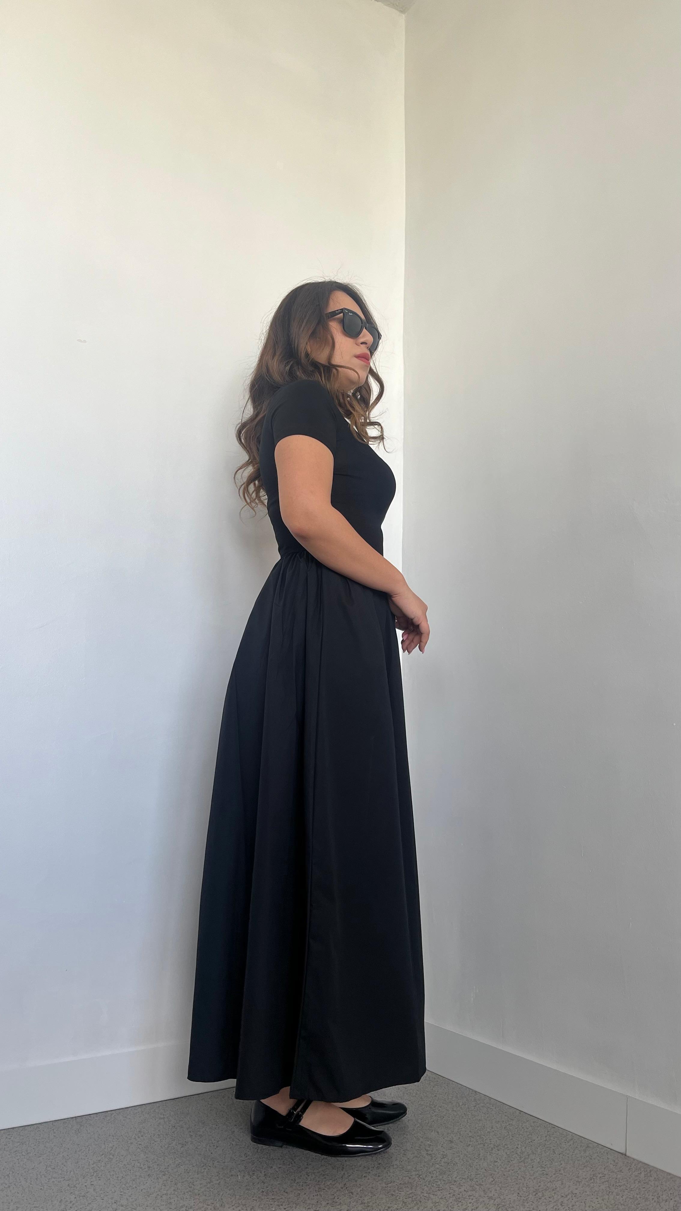 Kolsuz Denim Midi Elbise · 2