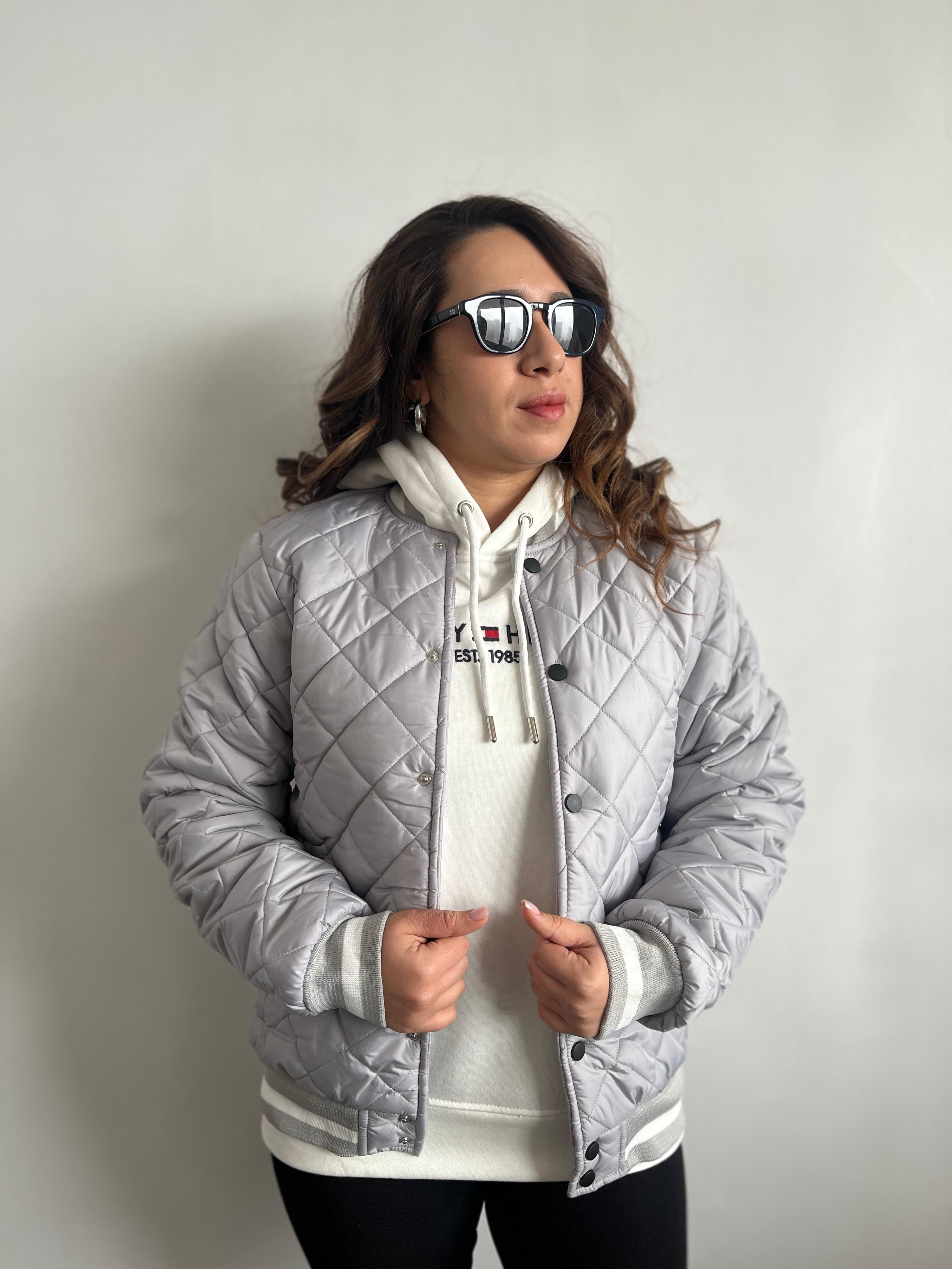 LB Kapitone Gri Bomber Ceket