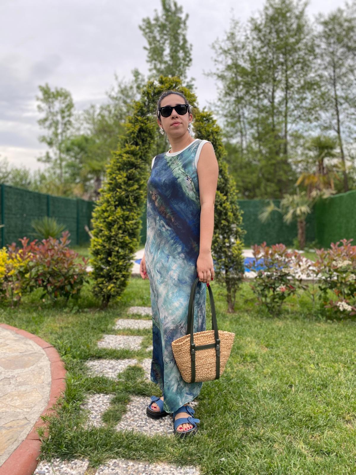 Maroken Model Yeşil-Mavi Kadın Elbise · 3