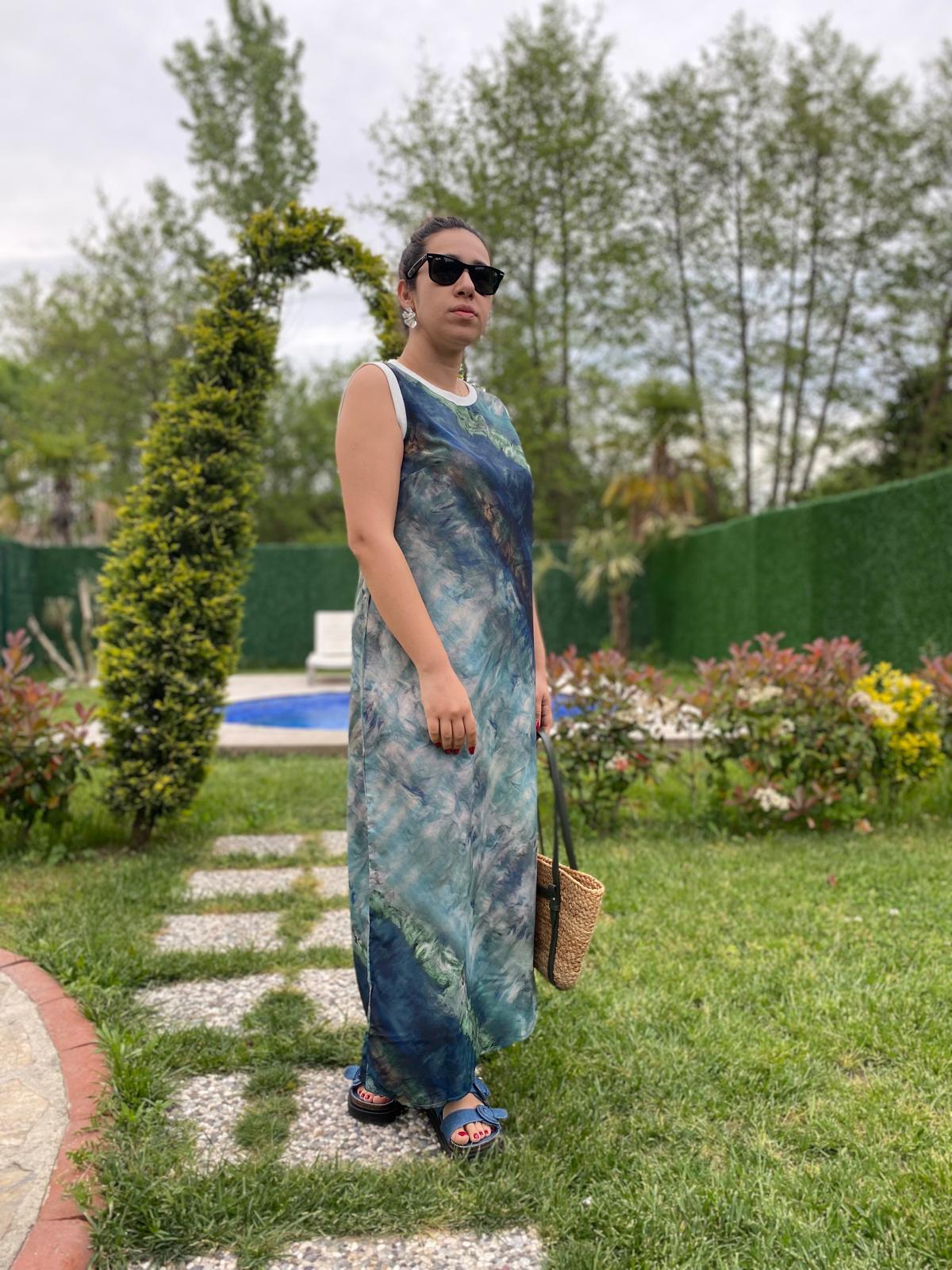 Maroken Model Yeşil-Mavi Kadın Elbise · 5