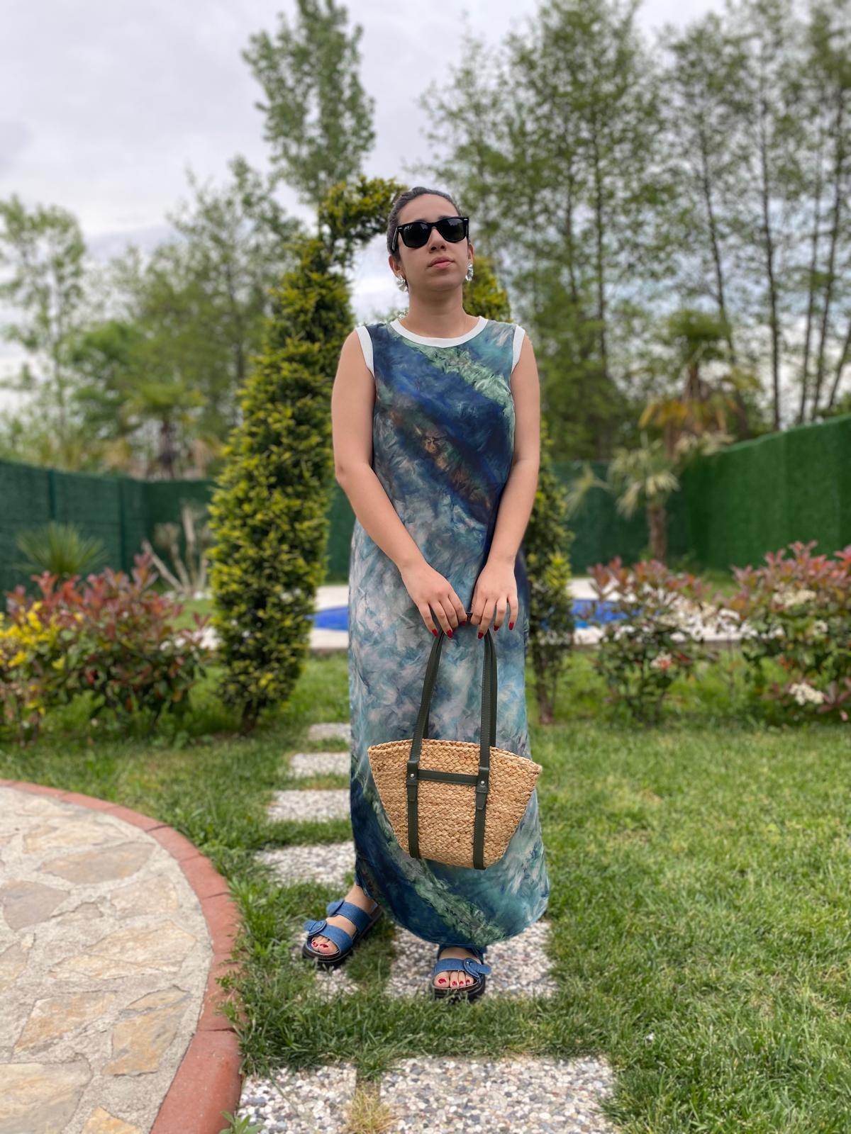 Maroken Model Yeşil-Mavi Kadın Elbise · 4