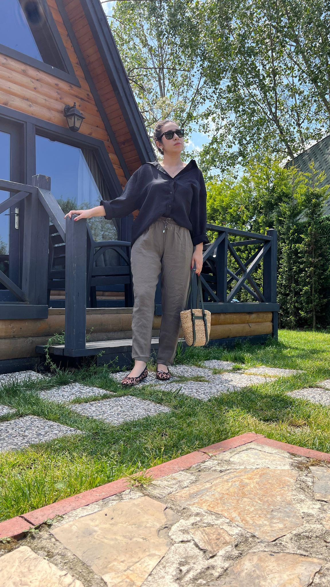 Modal Kumaş Bağlamalı Kadın Pantolon