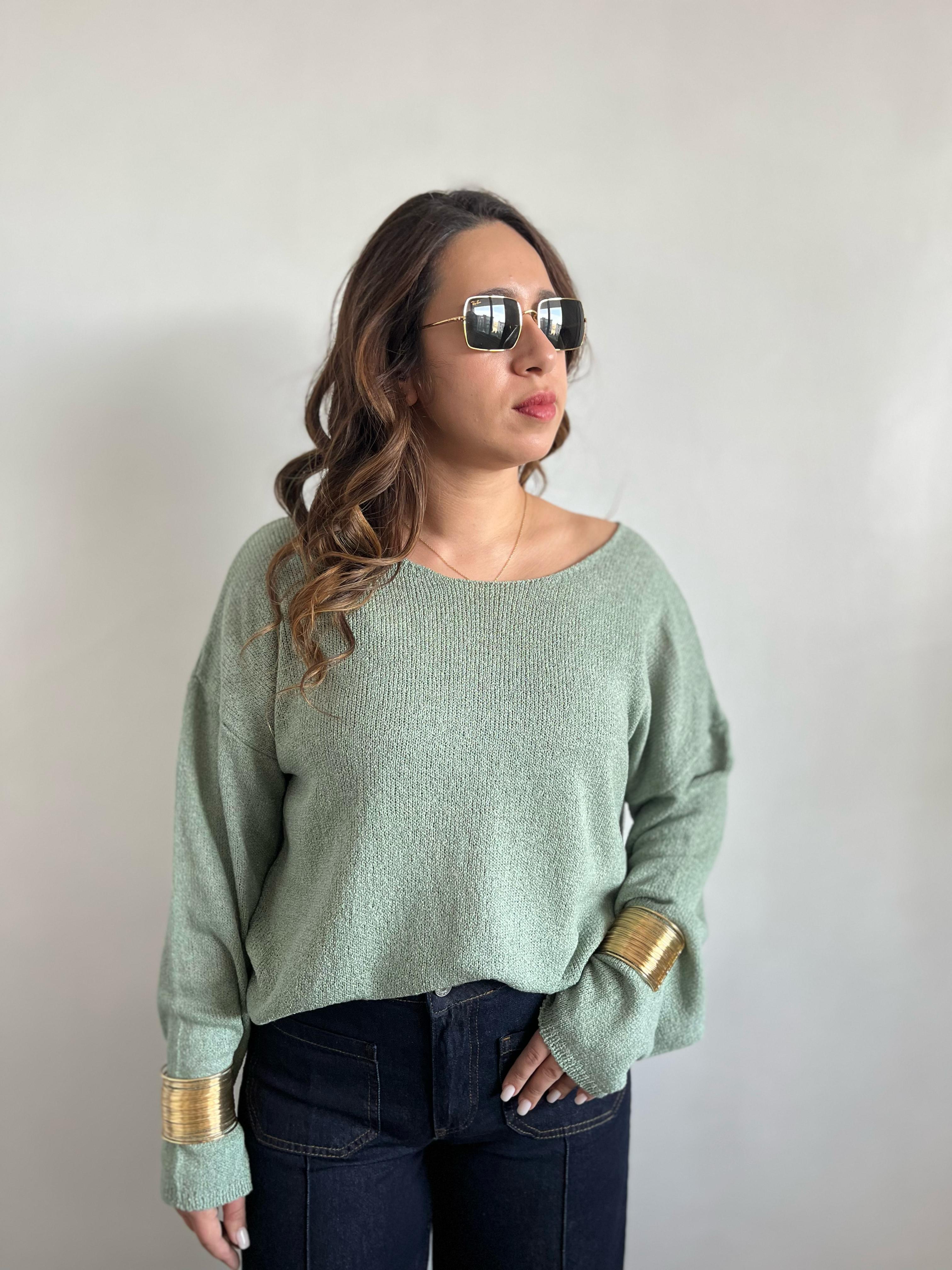 Naturel Yaka Mint Triko