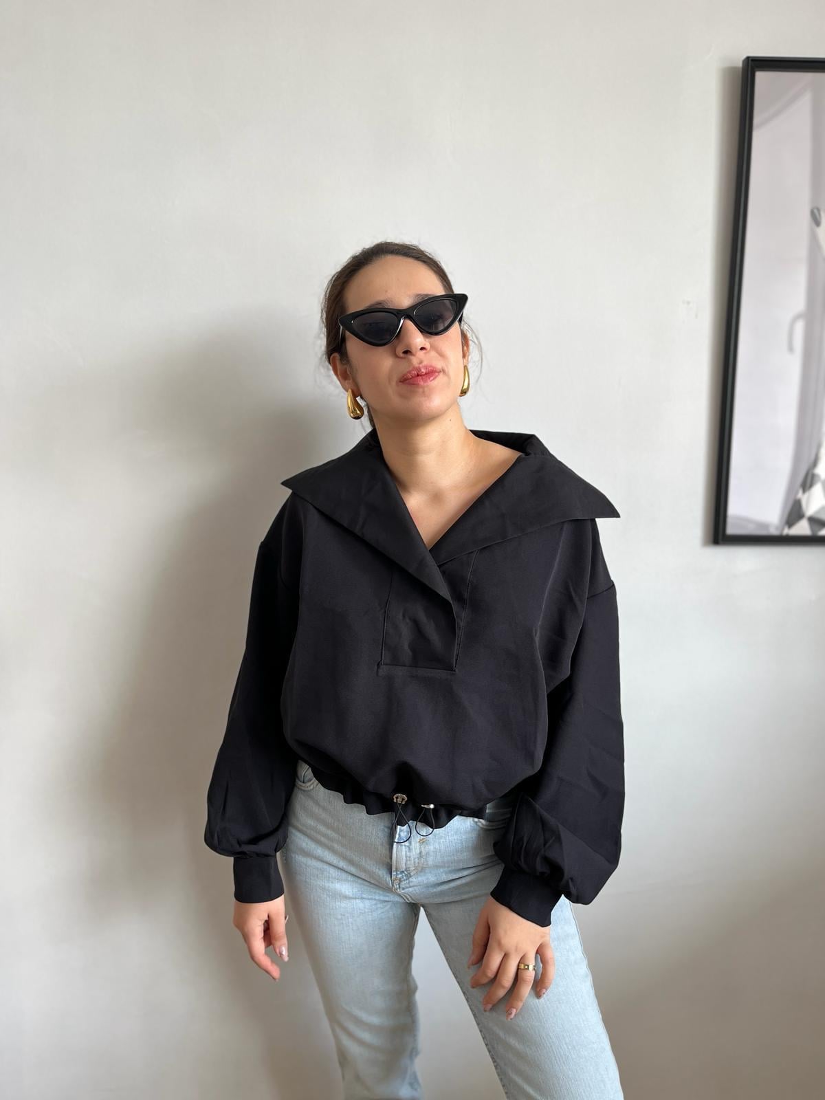 Ntwrk Gömlek Yaka Poplin Çıtçıtlı Kadın Bluz