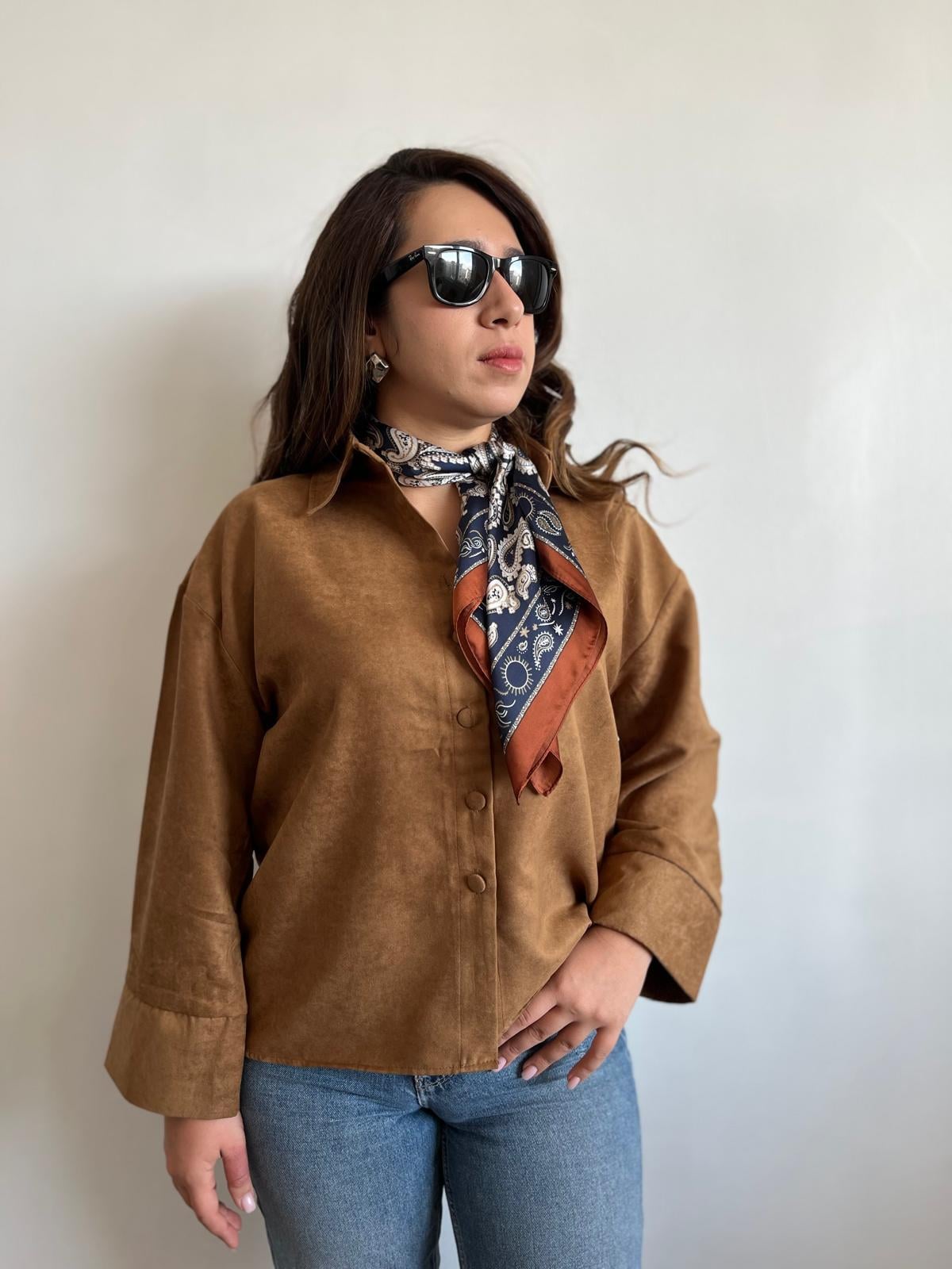 Nubuk Kumaş Camel Gömlek