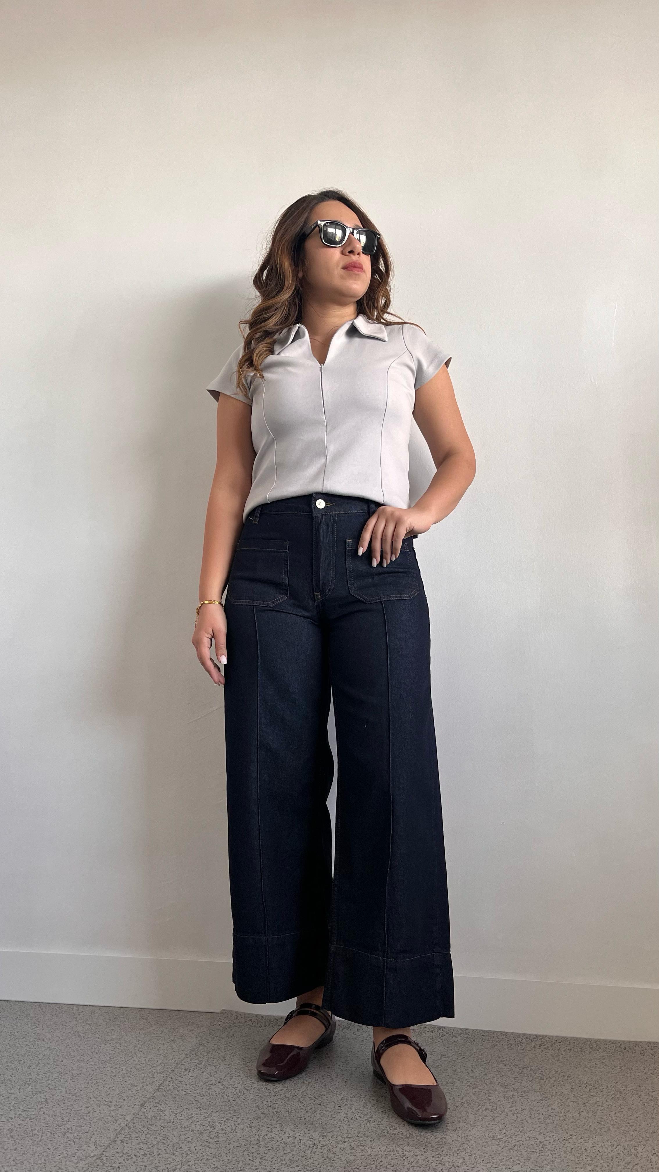 Önü Cepli Denim Pantolon