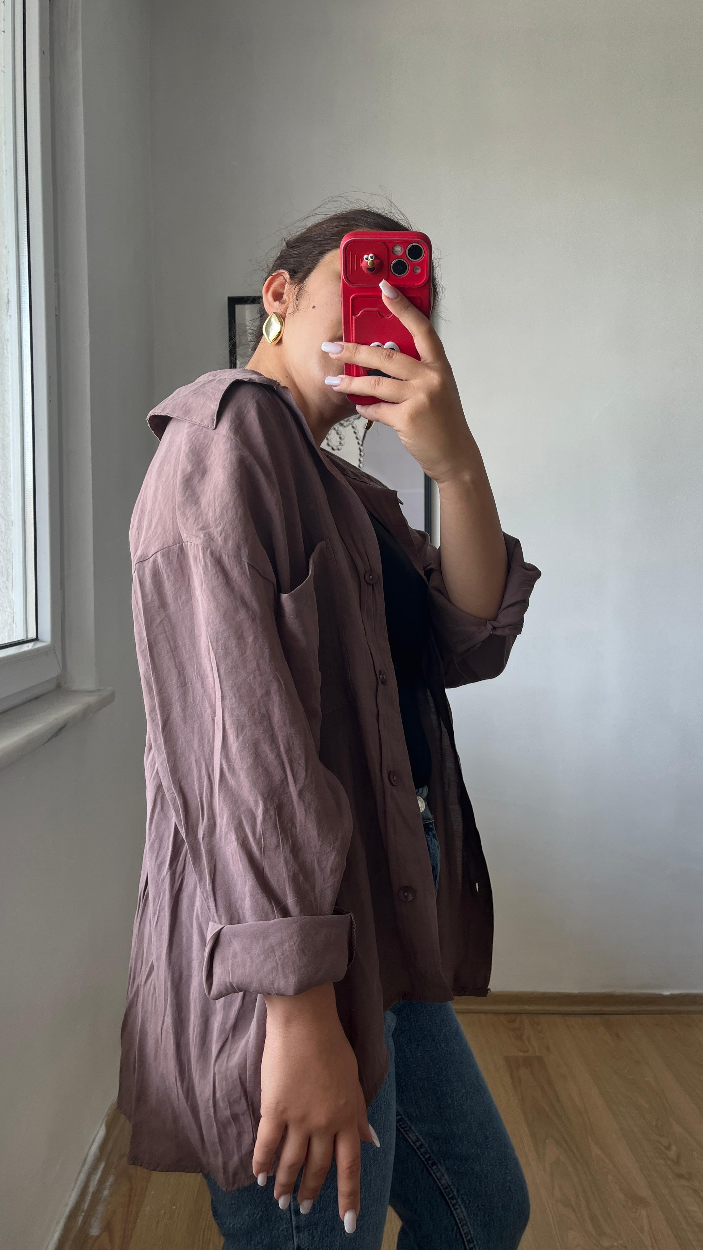 Oversize Keten Karışımlı Kadın Gömlek · 9