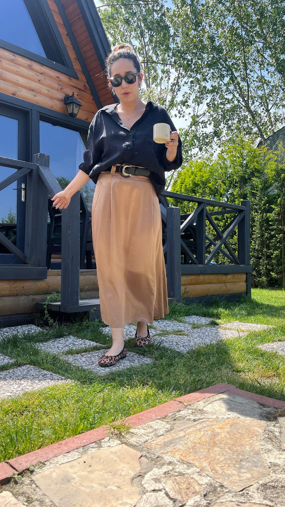 Oversize Keten Karışımlı Kadın Gömlek · 4