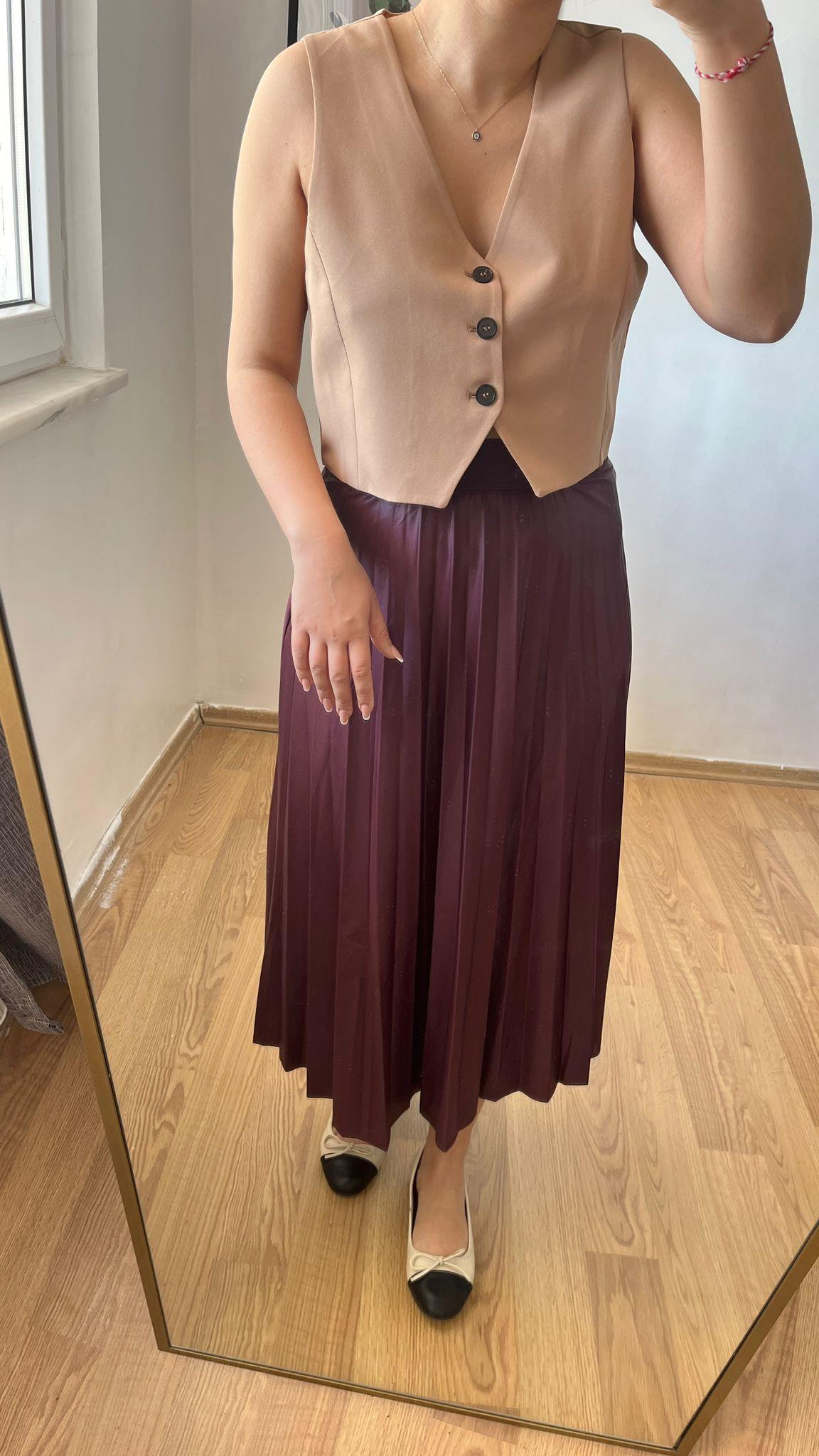 Pileli Uzun Bel Lastikli Etek · 3