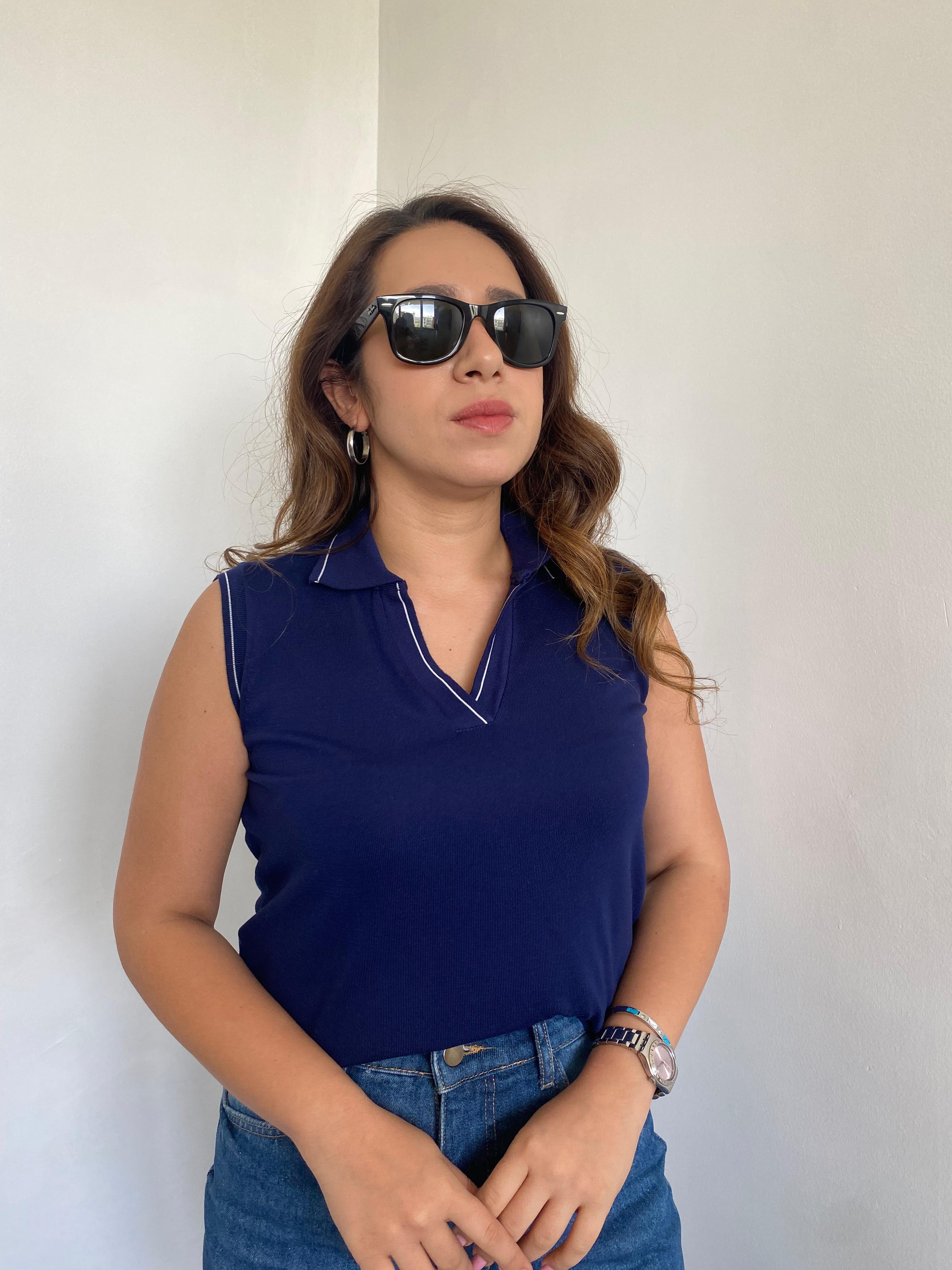 Polo Yaka Kolsuz Lacivert Triko