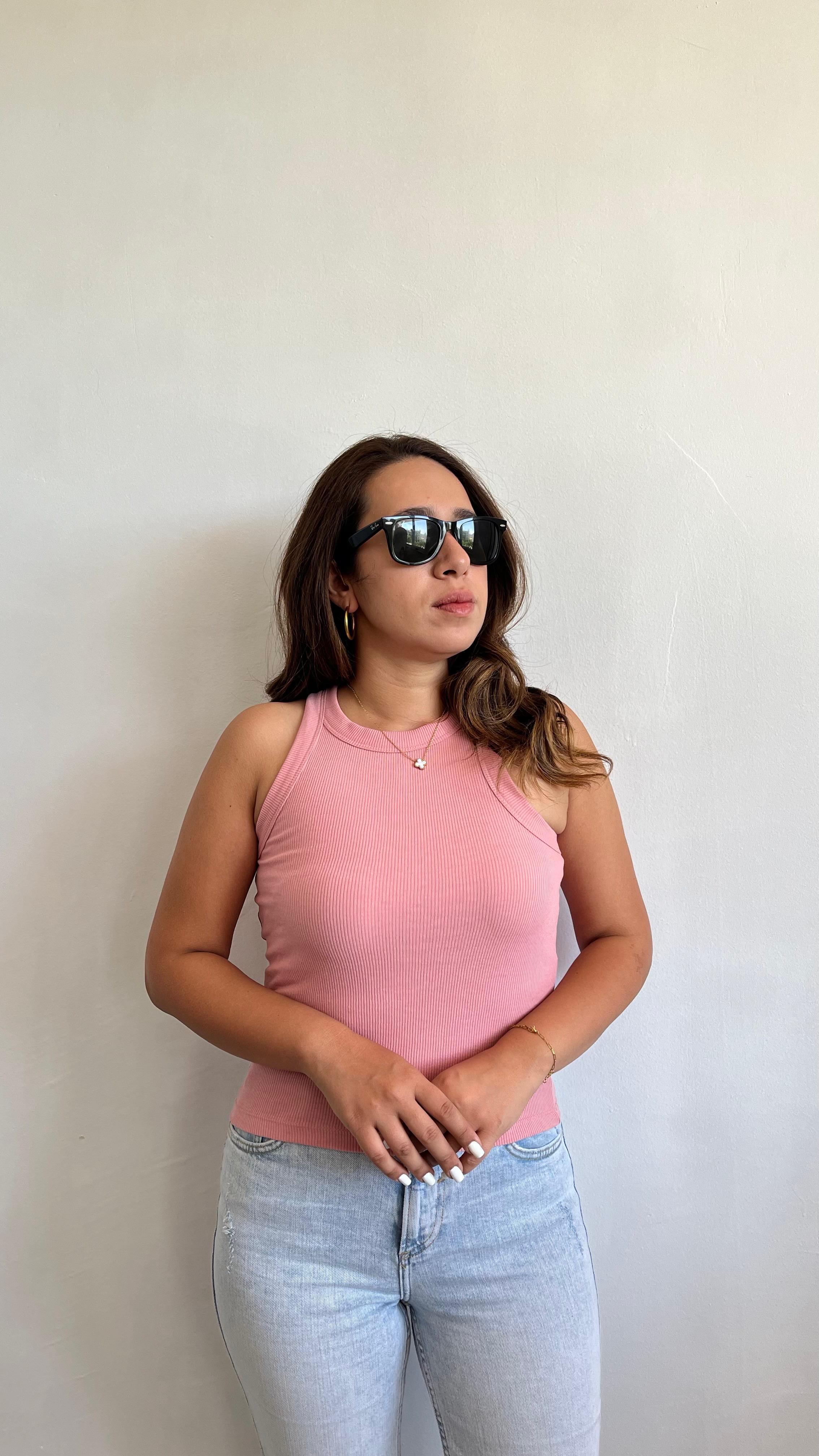 Pudra Pembe Fitilli Basic Halter