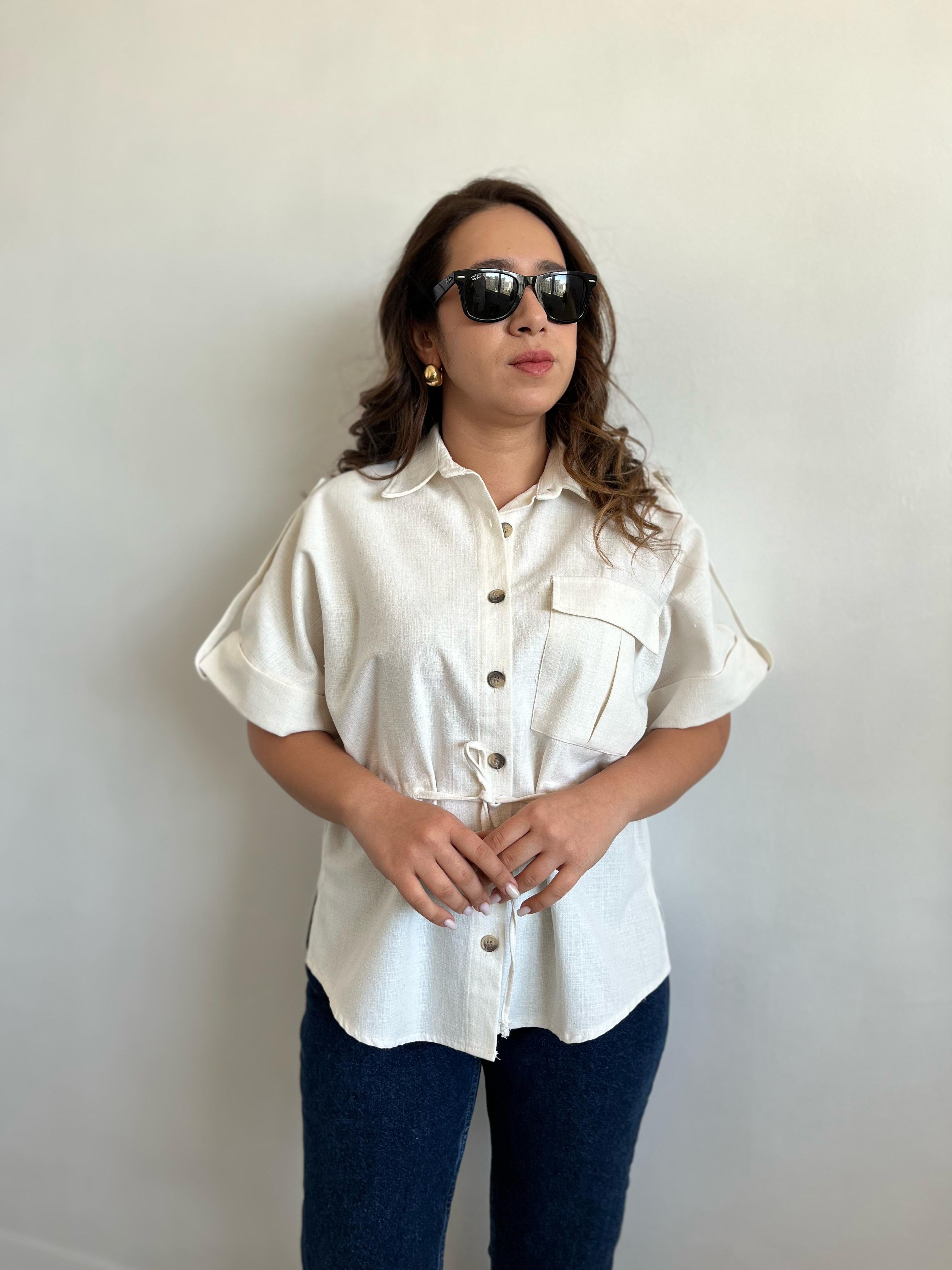 Safari Keten Ekru Ceket/Gömlek