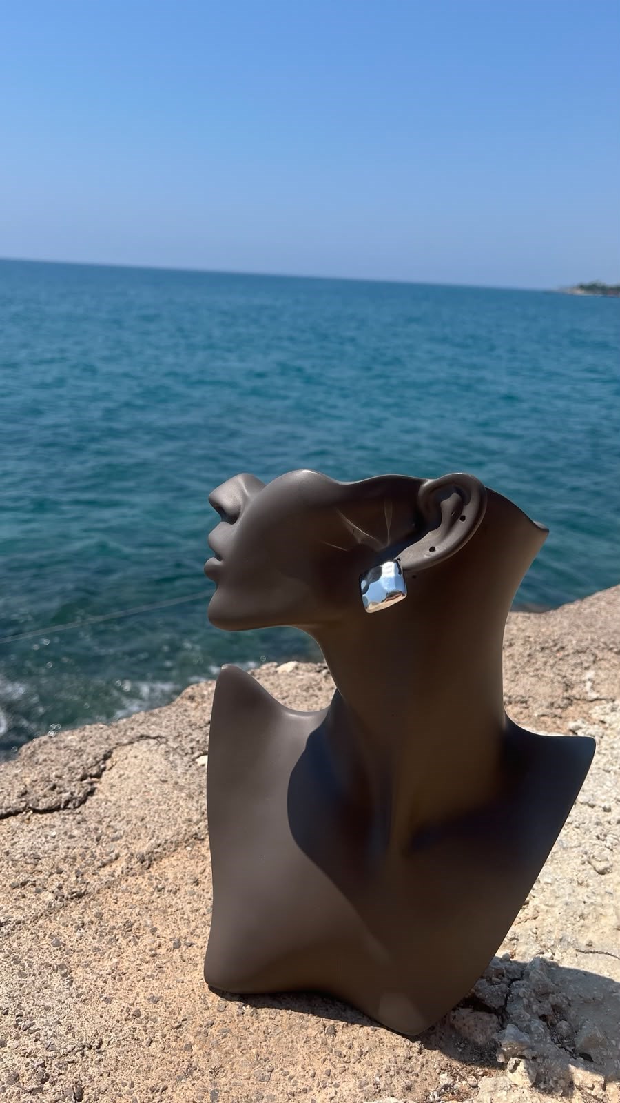Silver Kare Disko Küpe