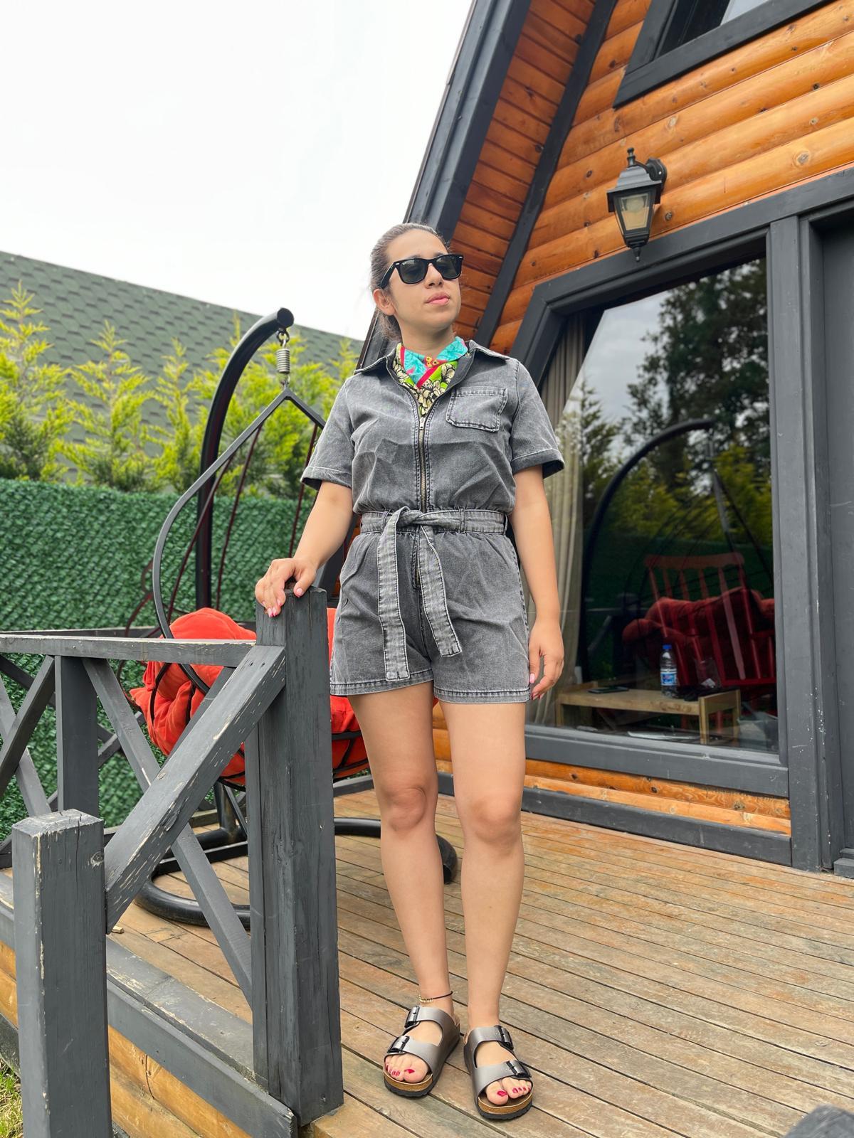 Siyah Denim Tulum · 2