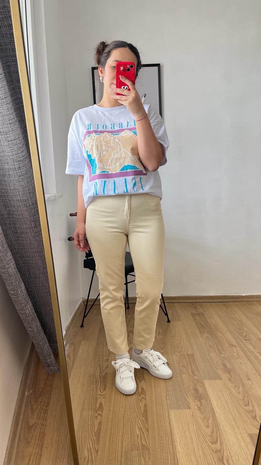 TpShp Krem Kadın Pantolon