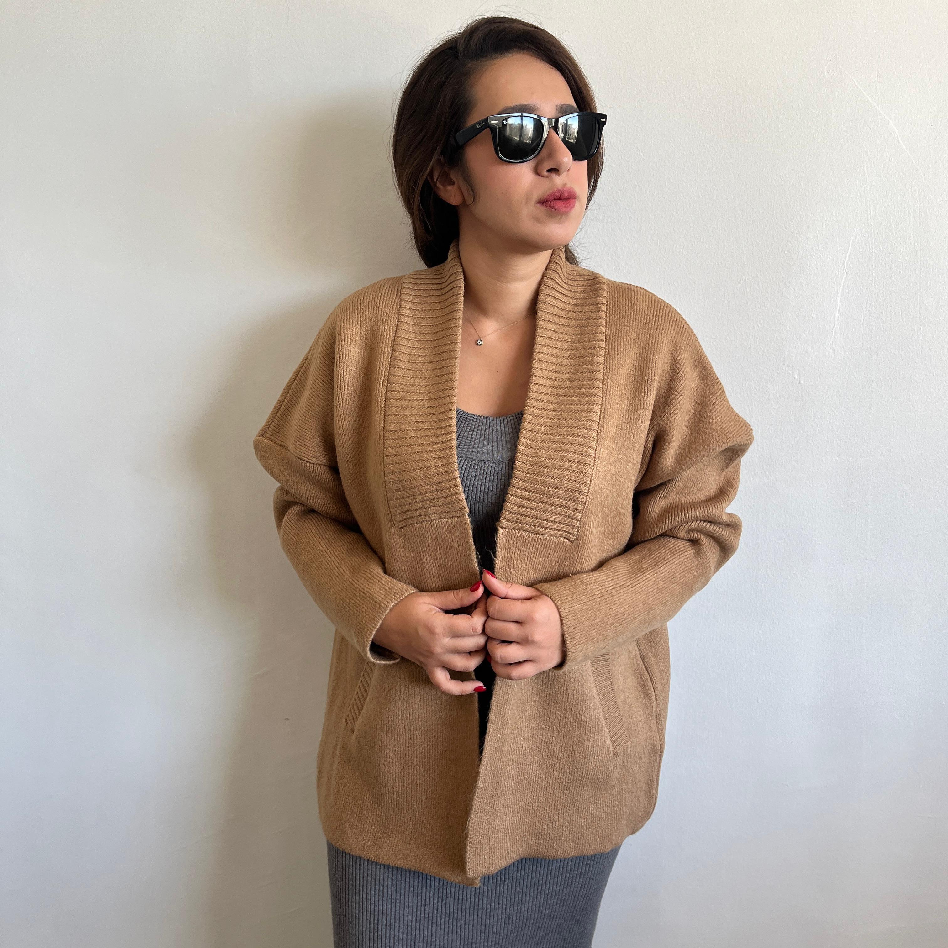 Uzun Premium Camel Hırka · 5