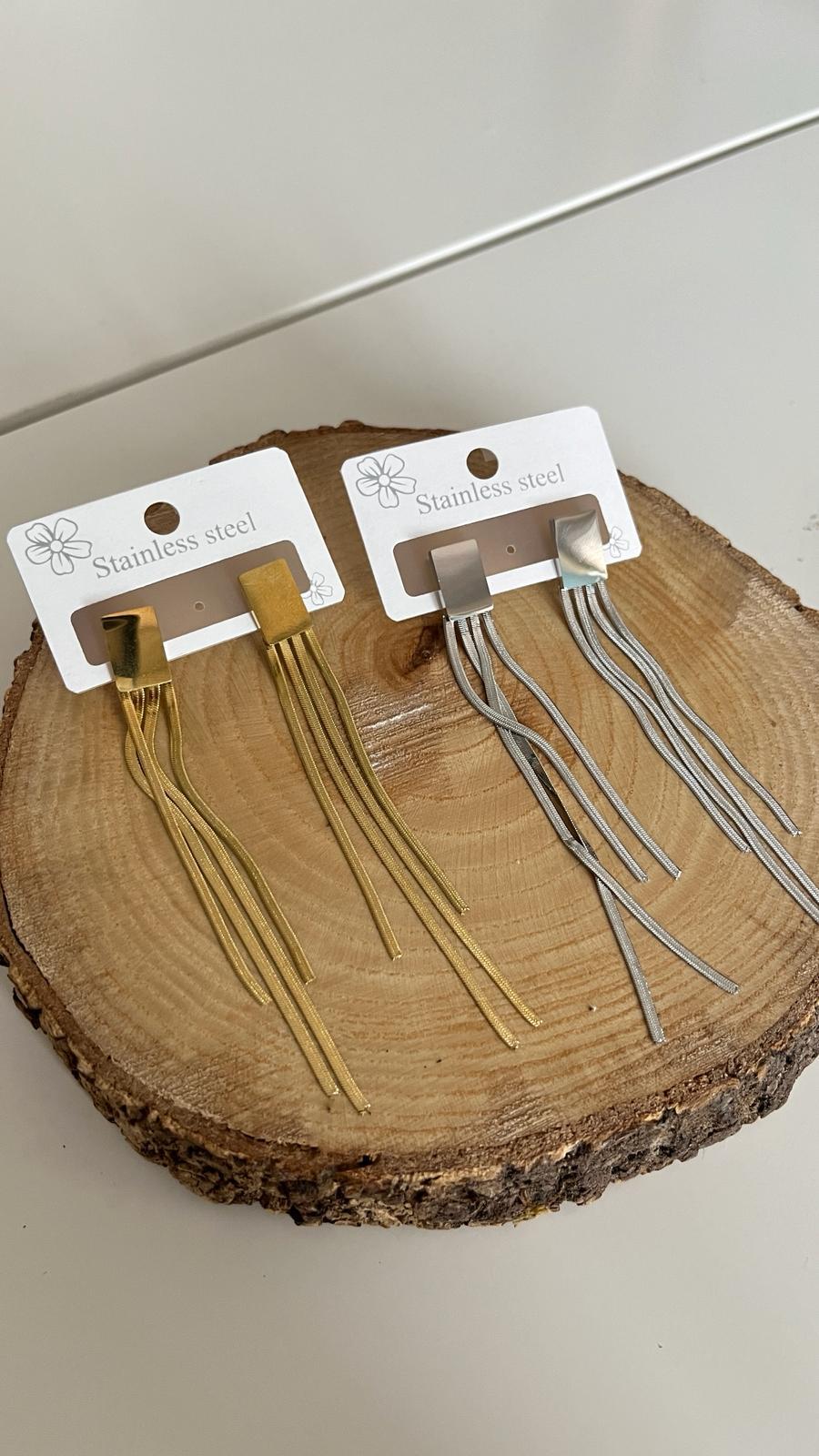 Uzun Sarkıt Gold Küpe