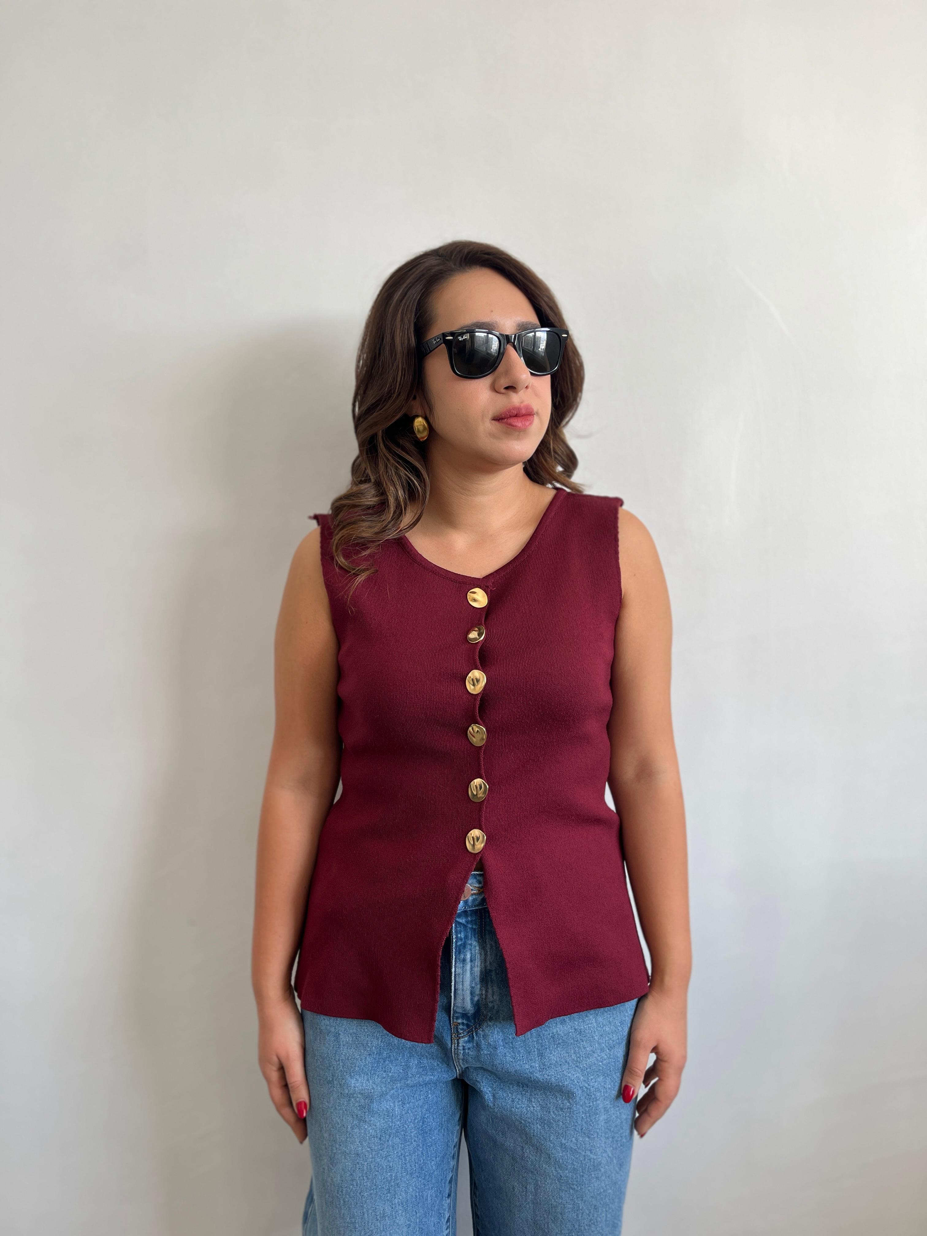 Zra Gold Düğmeli Yelek