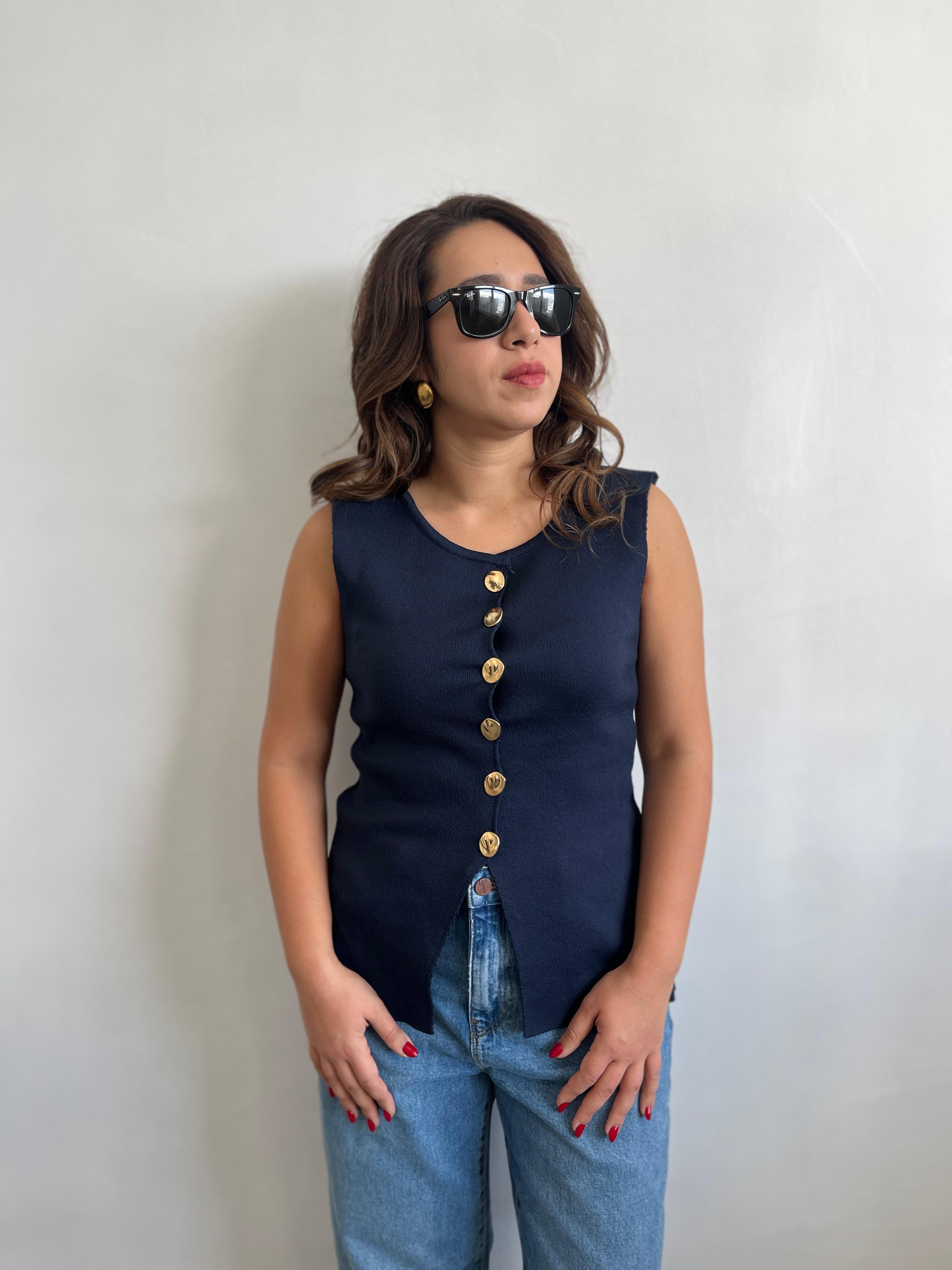 Zra Gold Düğmeli Yelek