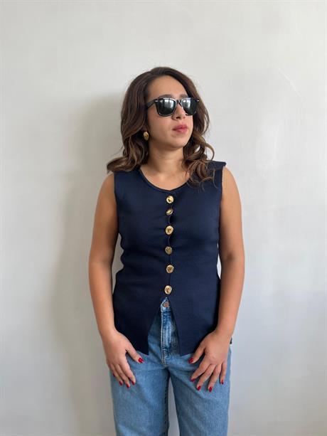 Zra Gold Düğmeli Yelek