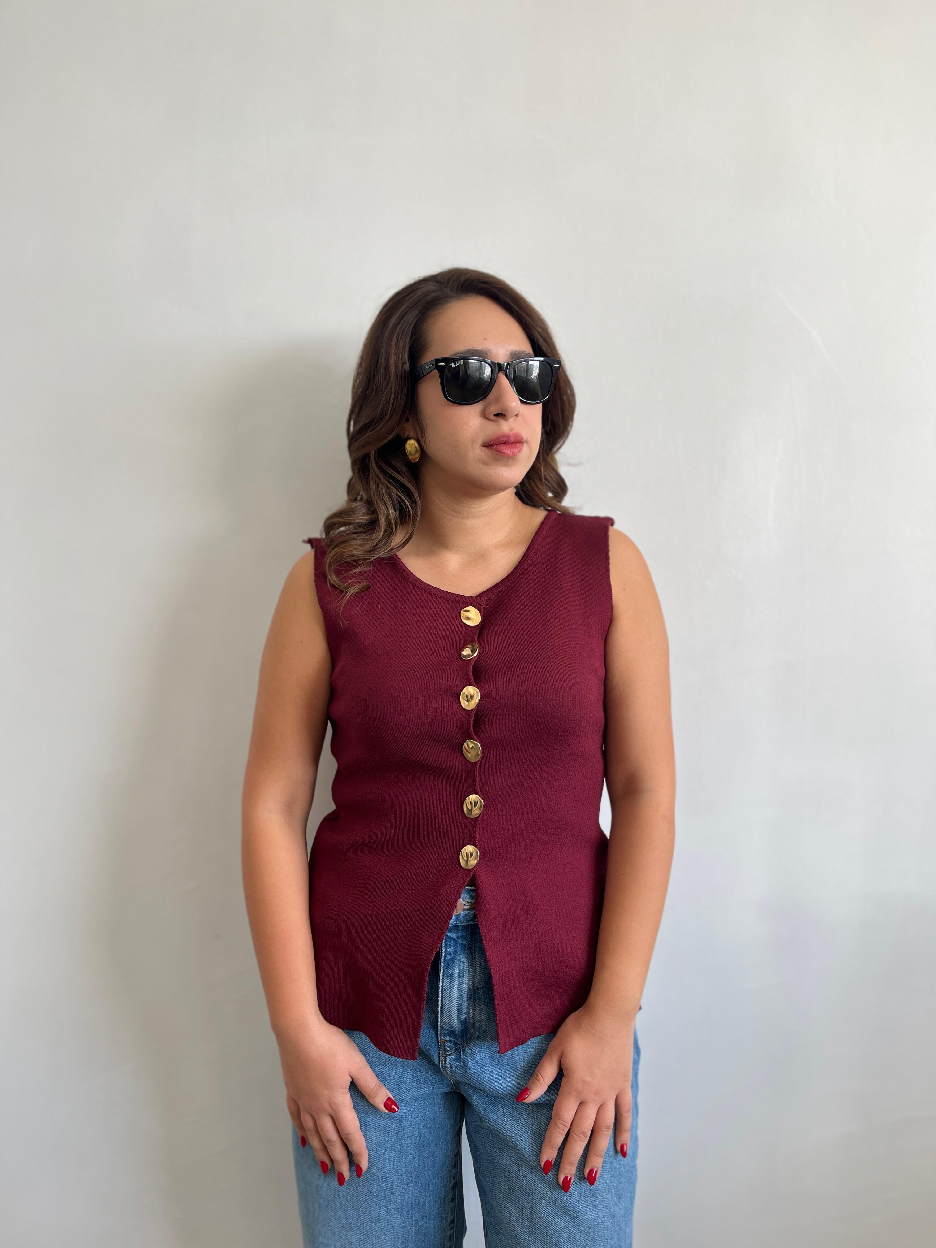 Zra Gold Düğmeli Yelek