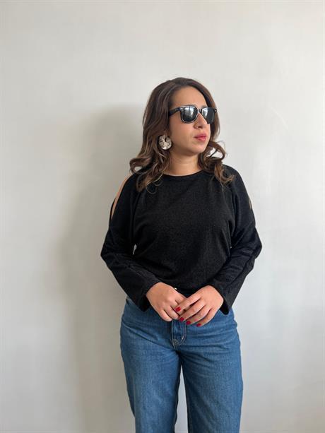 Zra Işıltılı Omuz Detay Bluz