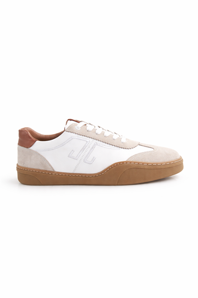 Tripy Hakiki Deri Erkek Bağcıklı Beyaz Sneaker Ayakkabı Wendel