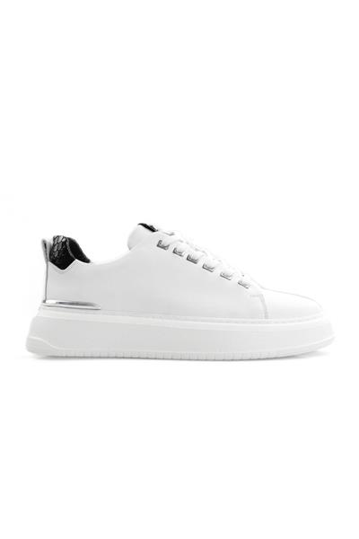 Tripy Hakiki Deri Erkek Beyaz Bağcıklı Sneaker Ayakkabı Arthur