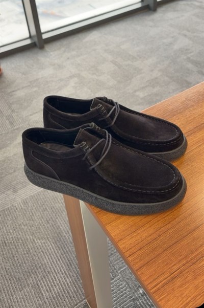 Tripy Hakiki Deri Erkek Siyah Bağcıklı Günlük Ayakkabı Sıslay