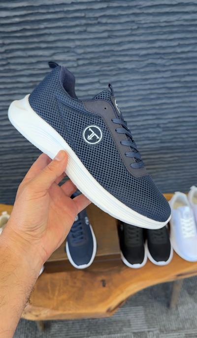 Tripy Streç Erkek Bağcıklı Lacivert Sneaker Spor Ayakkabı Woody