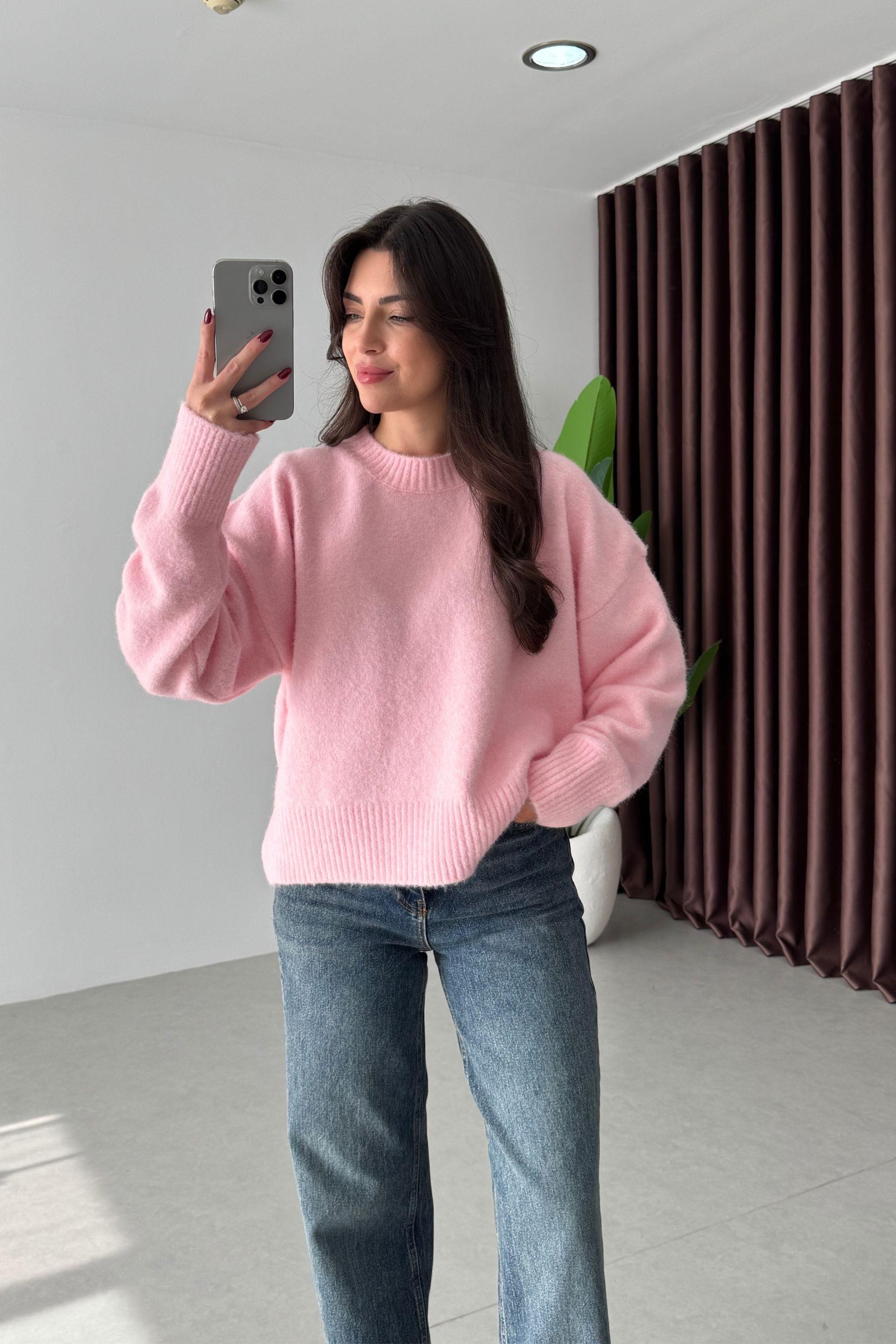 Arvel Pembe Yumuşak Dokulu Kazak