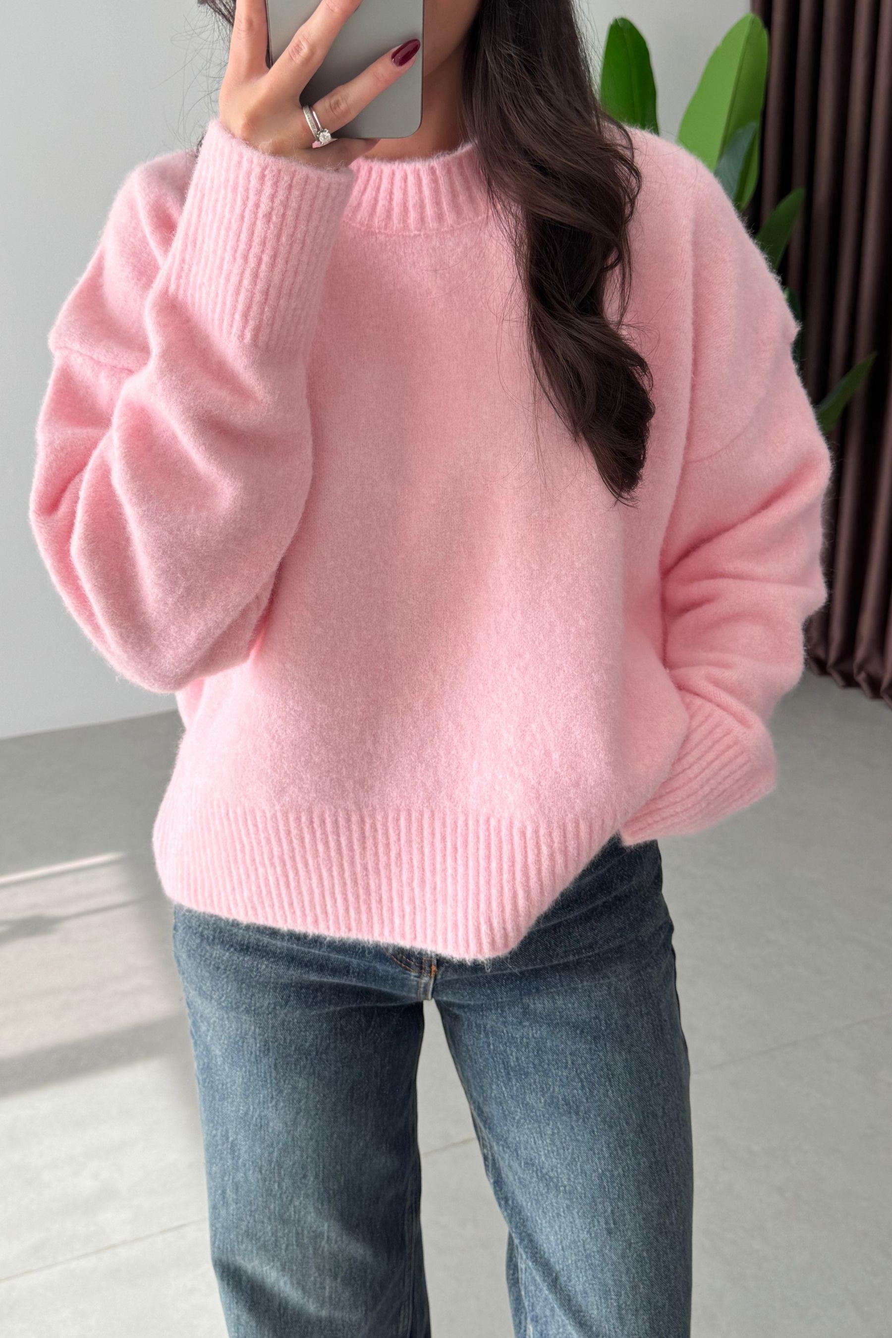 Arvel Pembe Yumuşak Dokulu Kazak