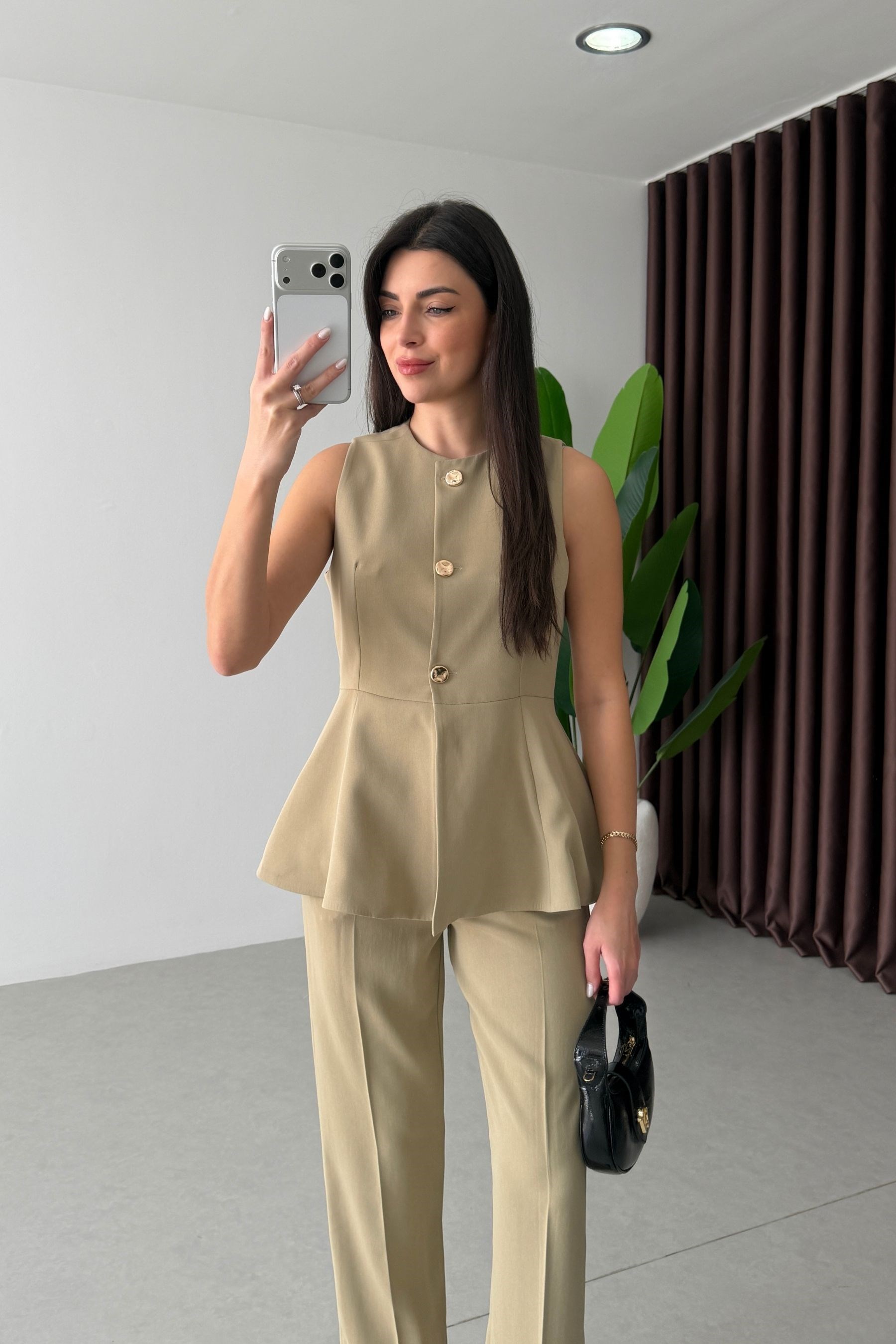 Bold Mint Volanlı Yelek Pantolon Takım