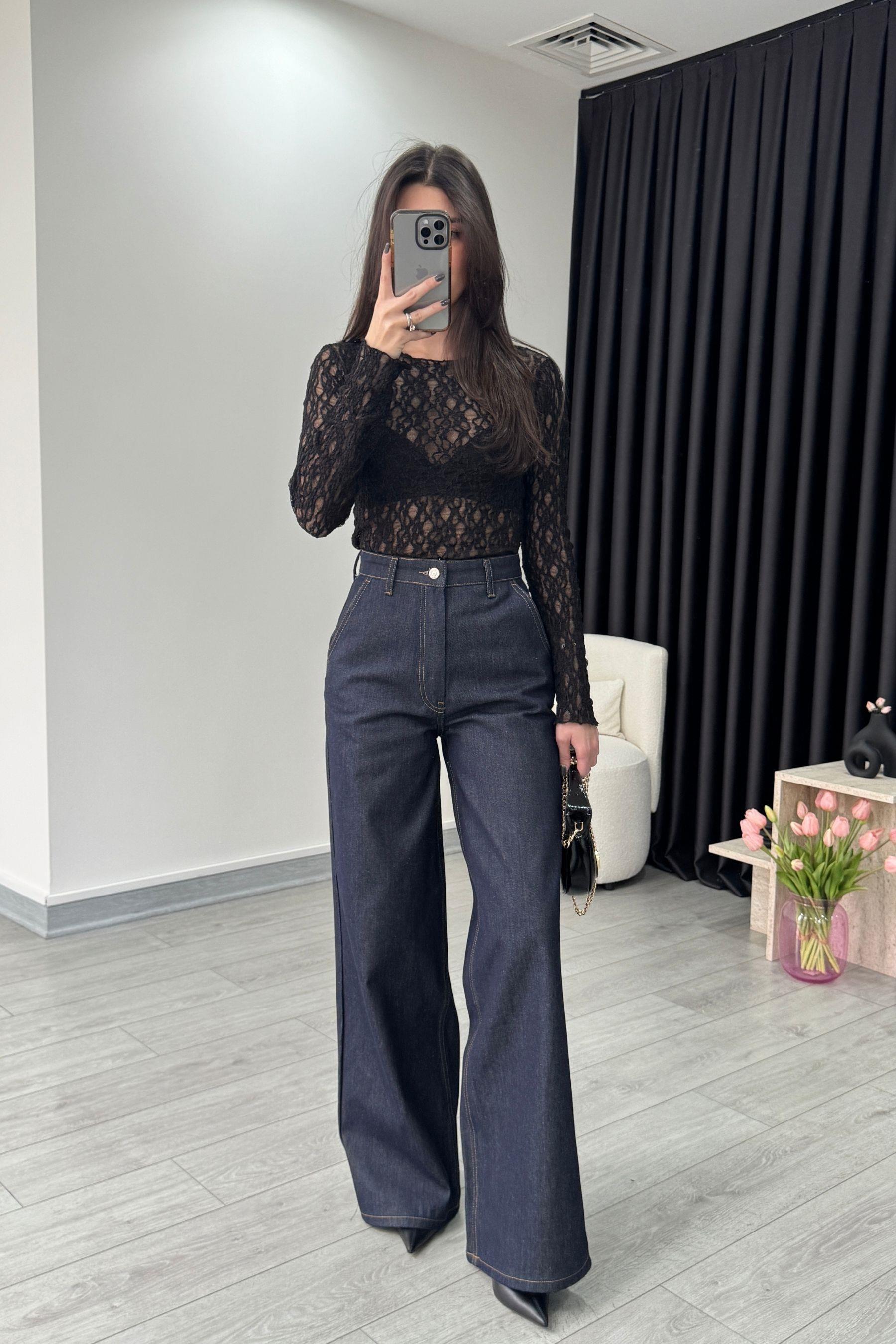 Denim Palazzo Pantolon