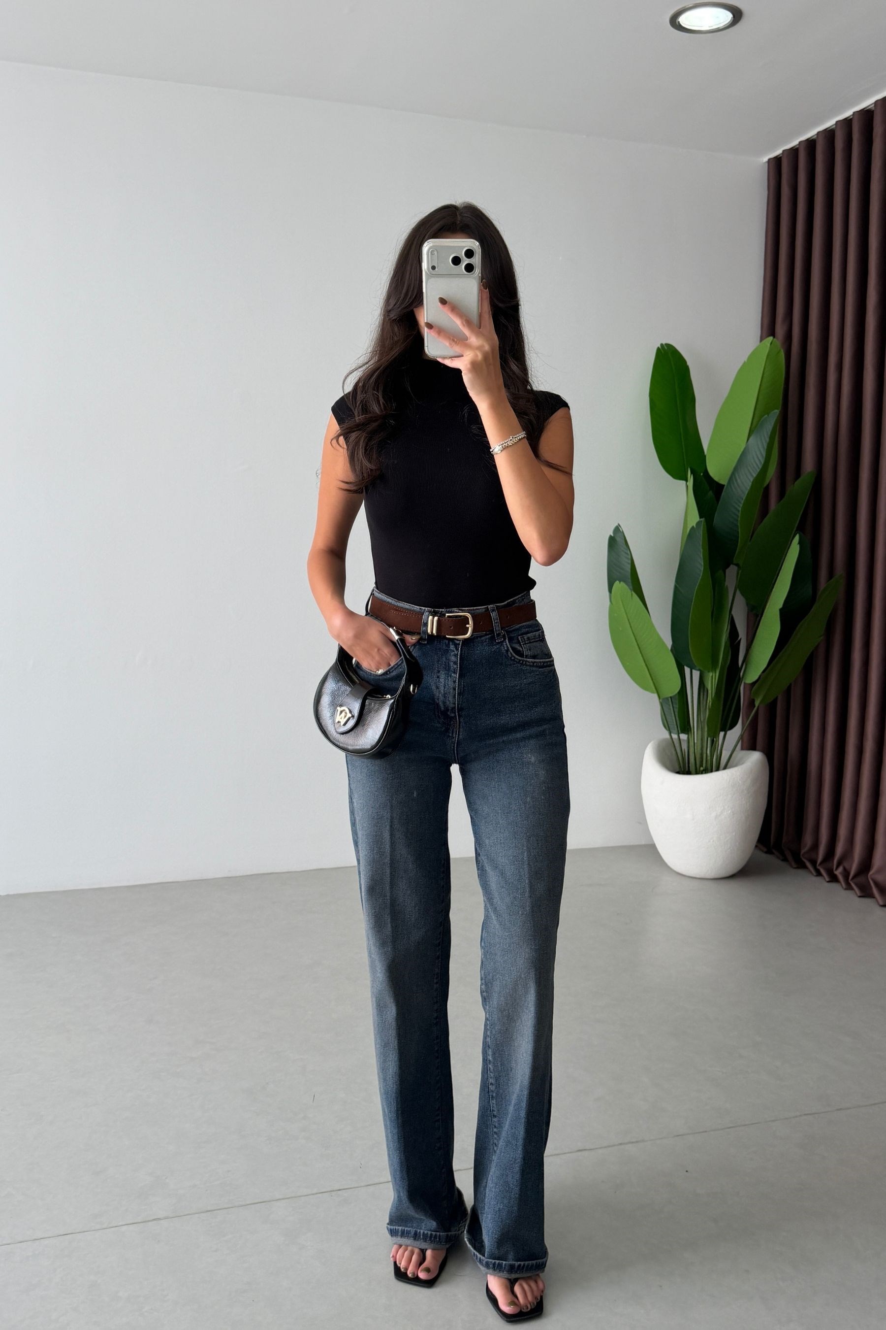 Esta Mavi Kemerli Straight Fit Jean