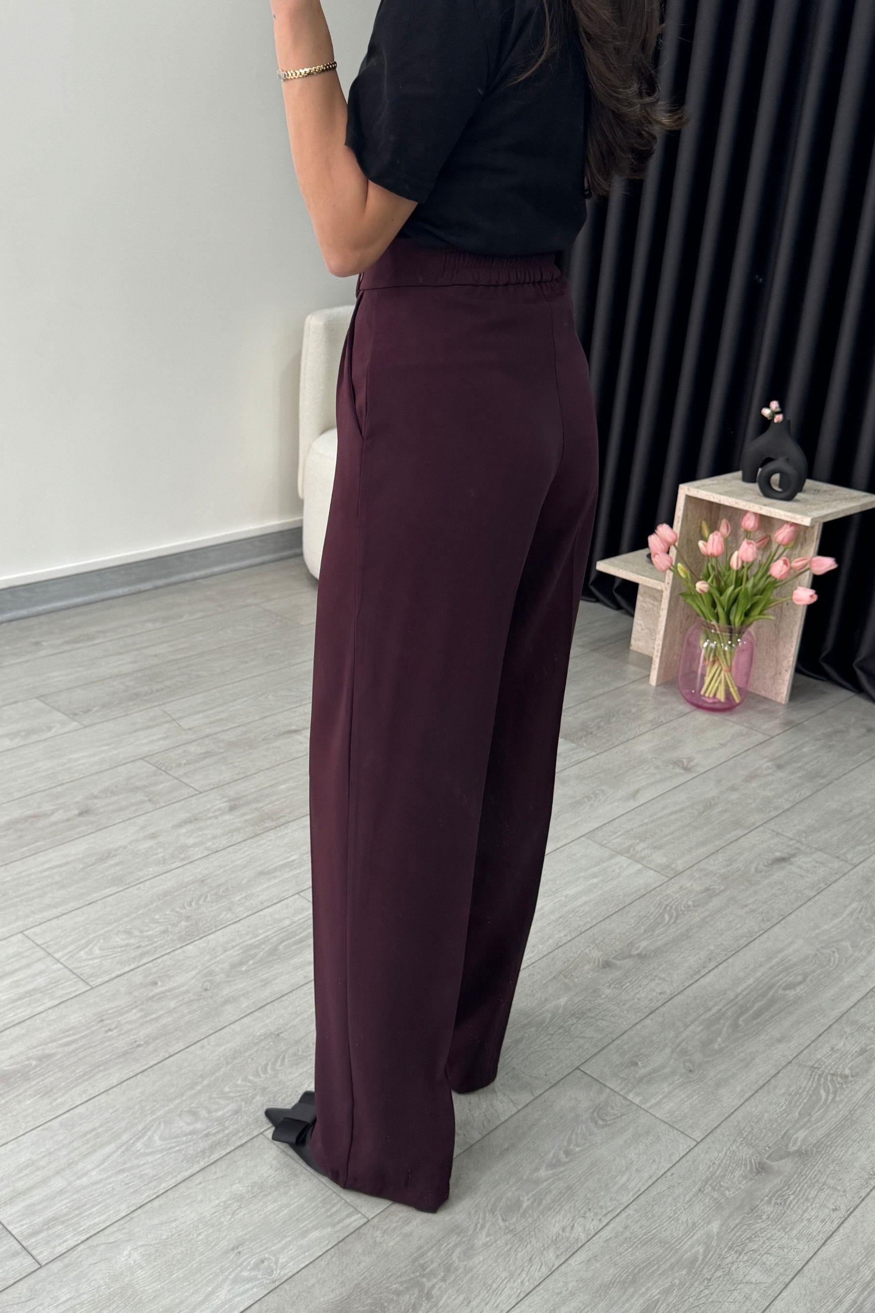Esta Mürdüm Krep Kumaş Pantolon