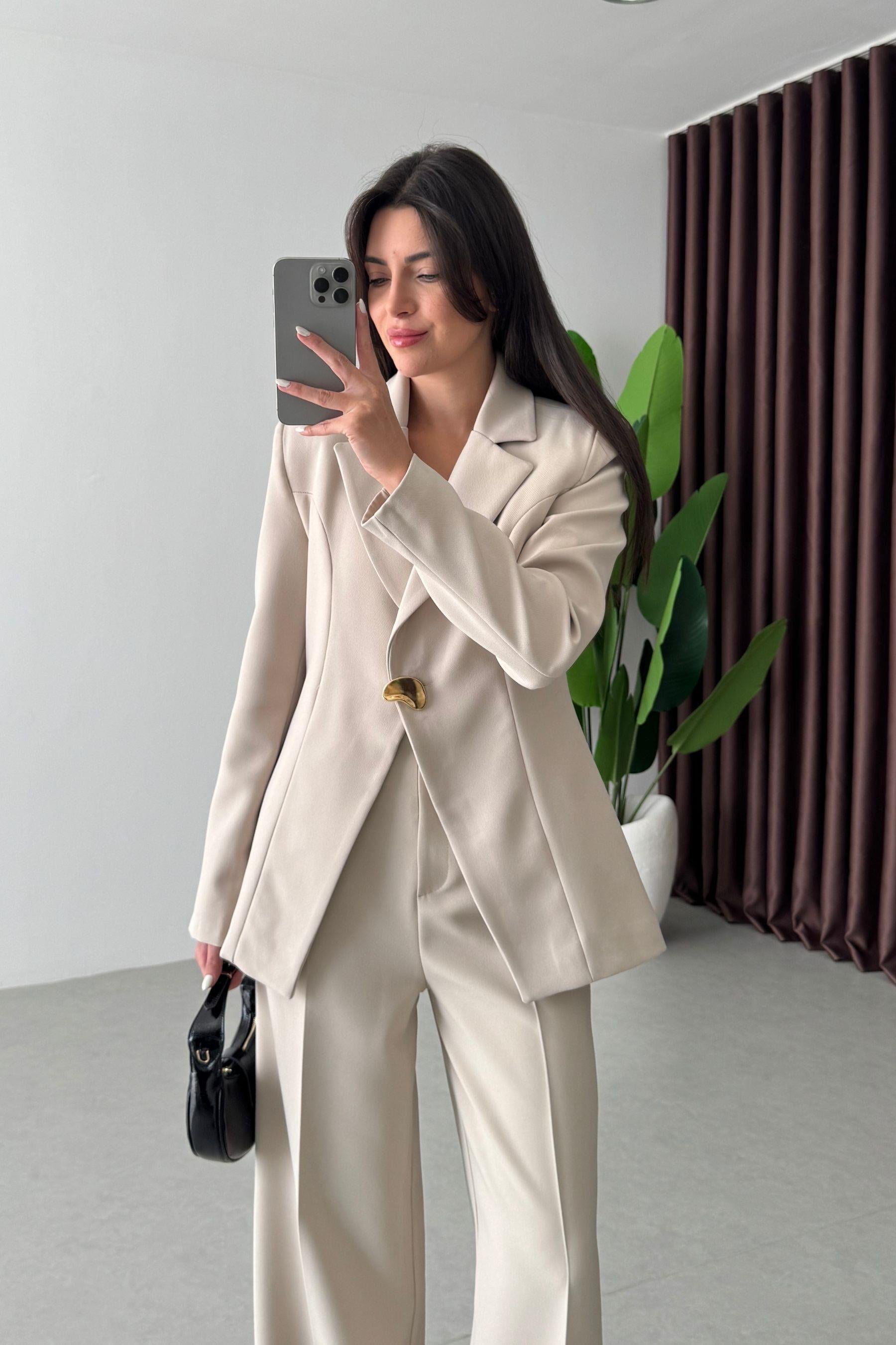 Firm Taş Gold Düğme Detay Blazer