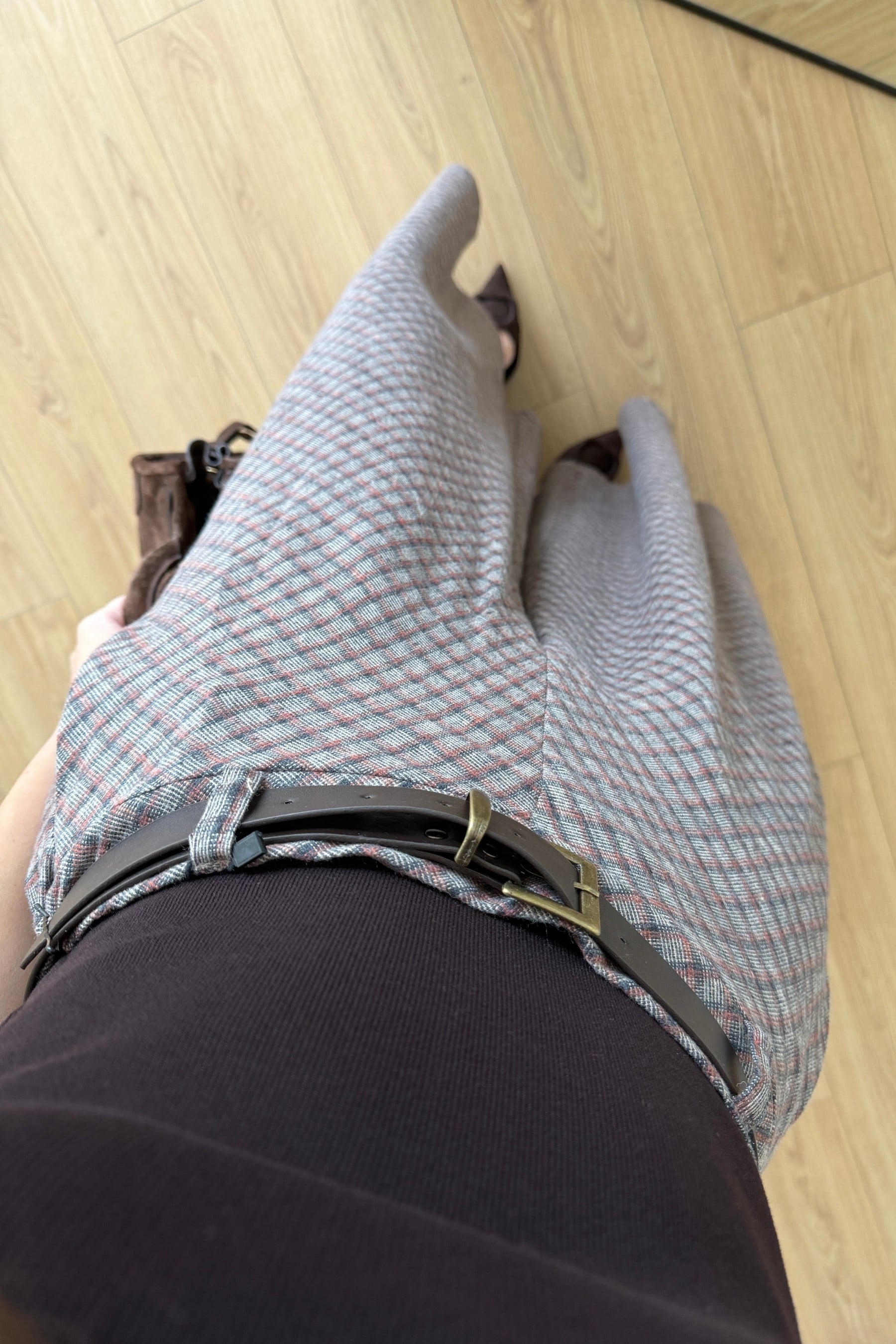 Hardy Vizon Beli Lastikli Kemerli Ekose Pantolon